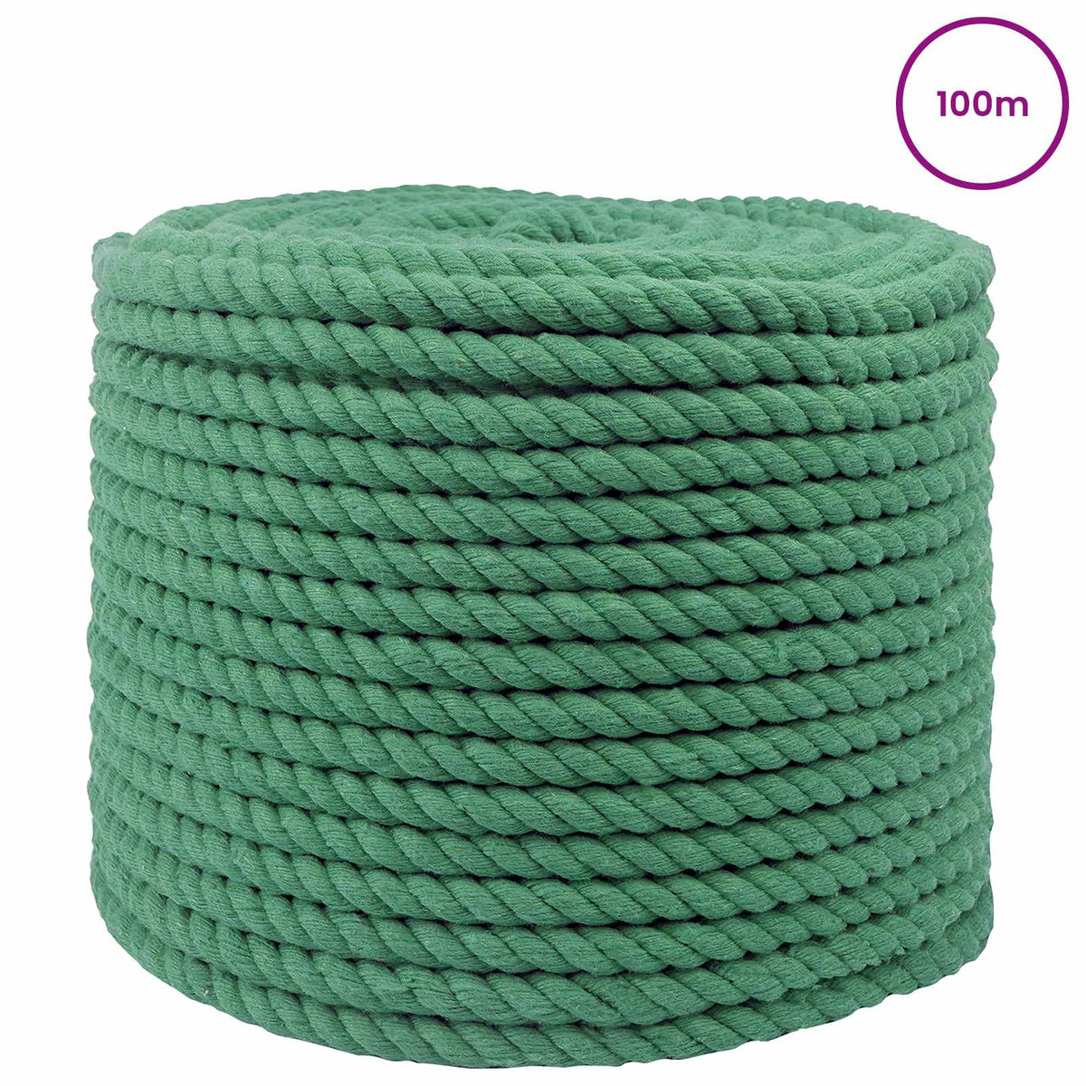 Pamučno uže 12 mm 100 m Zelena 100% Pamuk