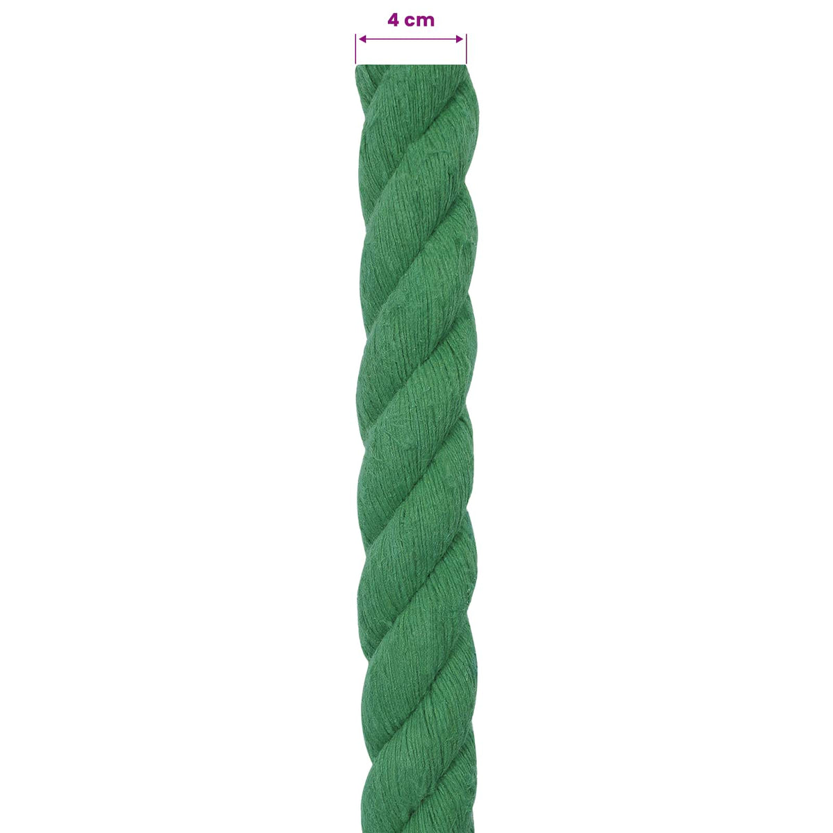 Pamučno uže 40 mm 10 m Zelena 100% Pamuk