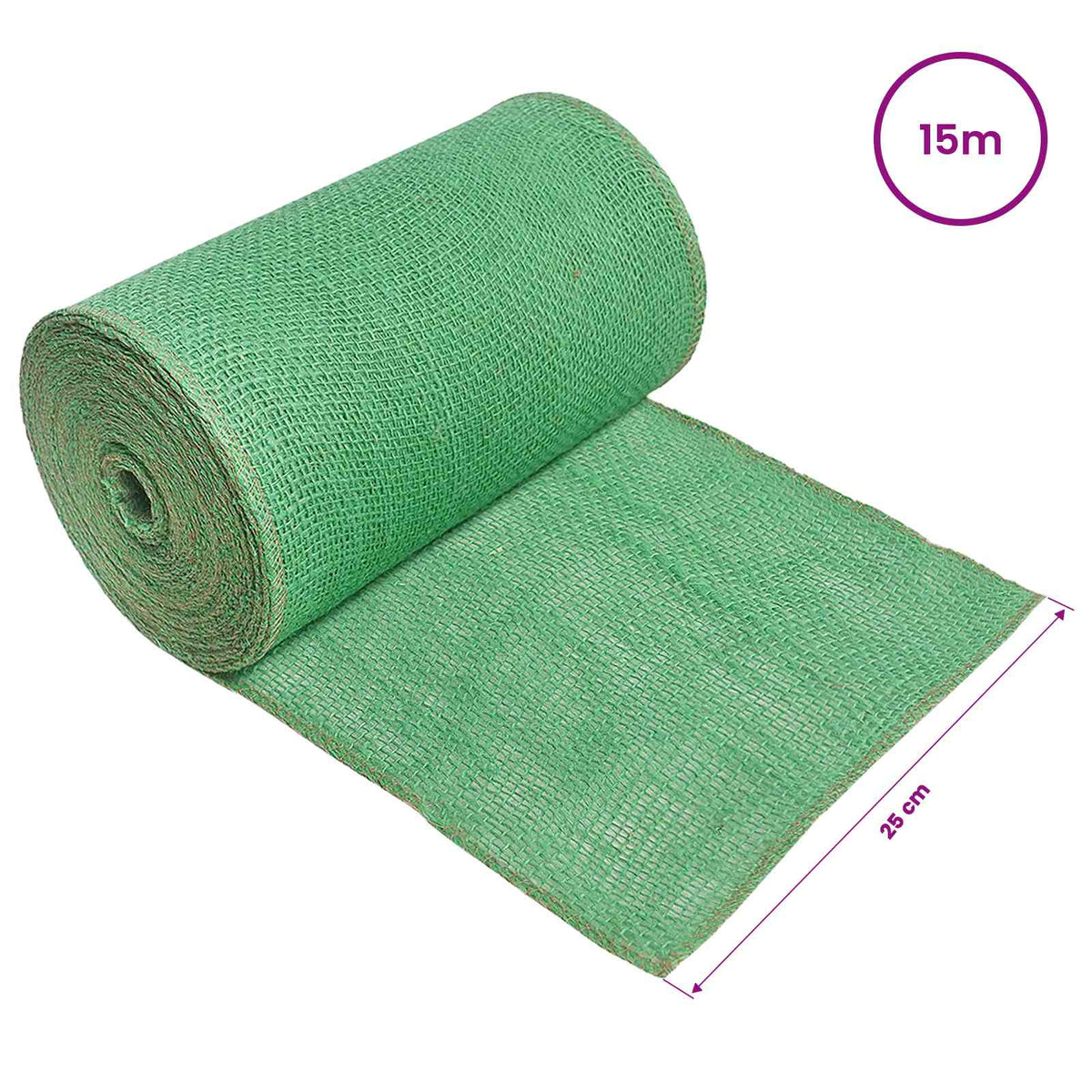 Jutena rola 25 x 1500 cm Zelena