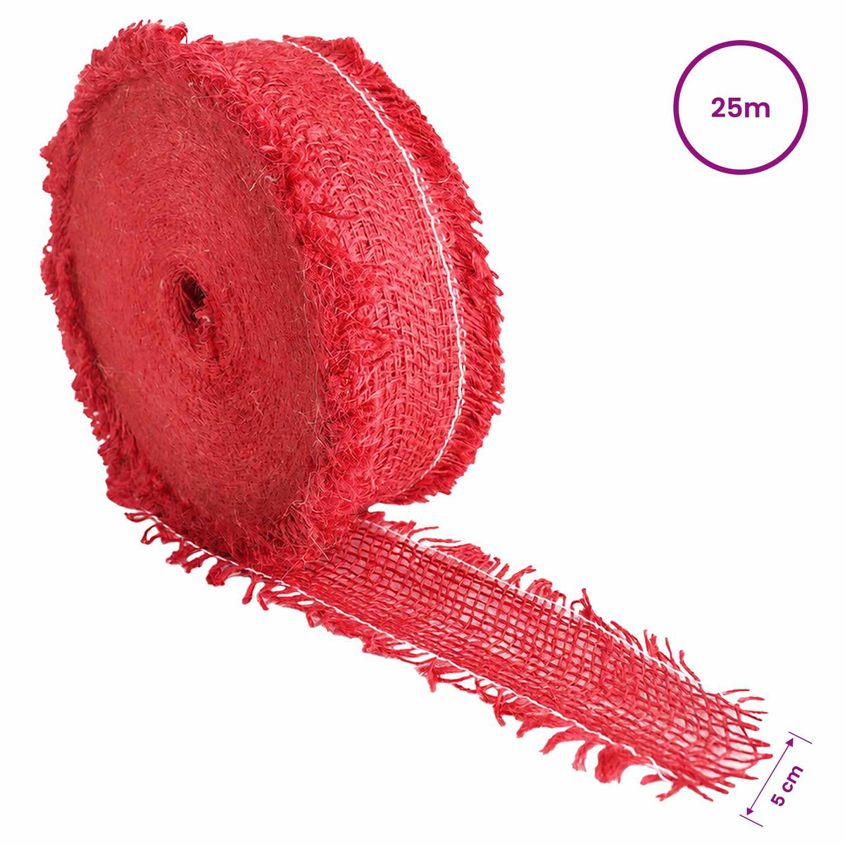 Jutena rola 5 x 2500 cm Crvena