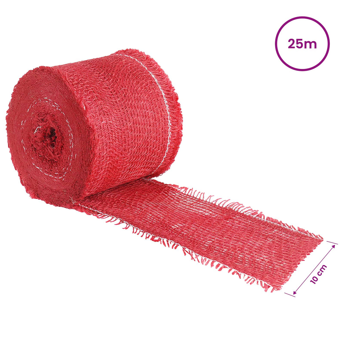Jutena rola 10 x 2500 cm Crvena