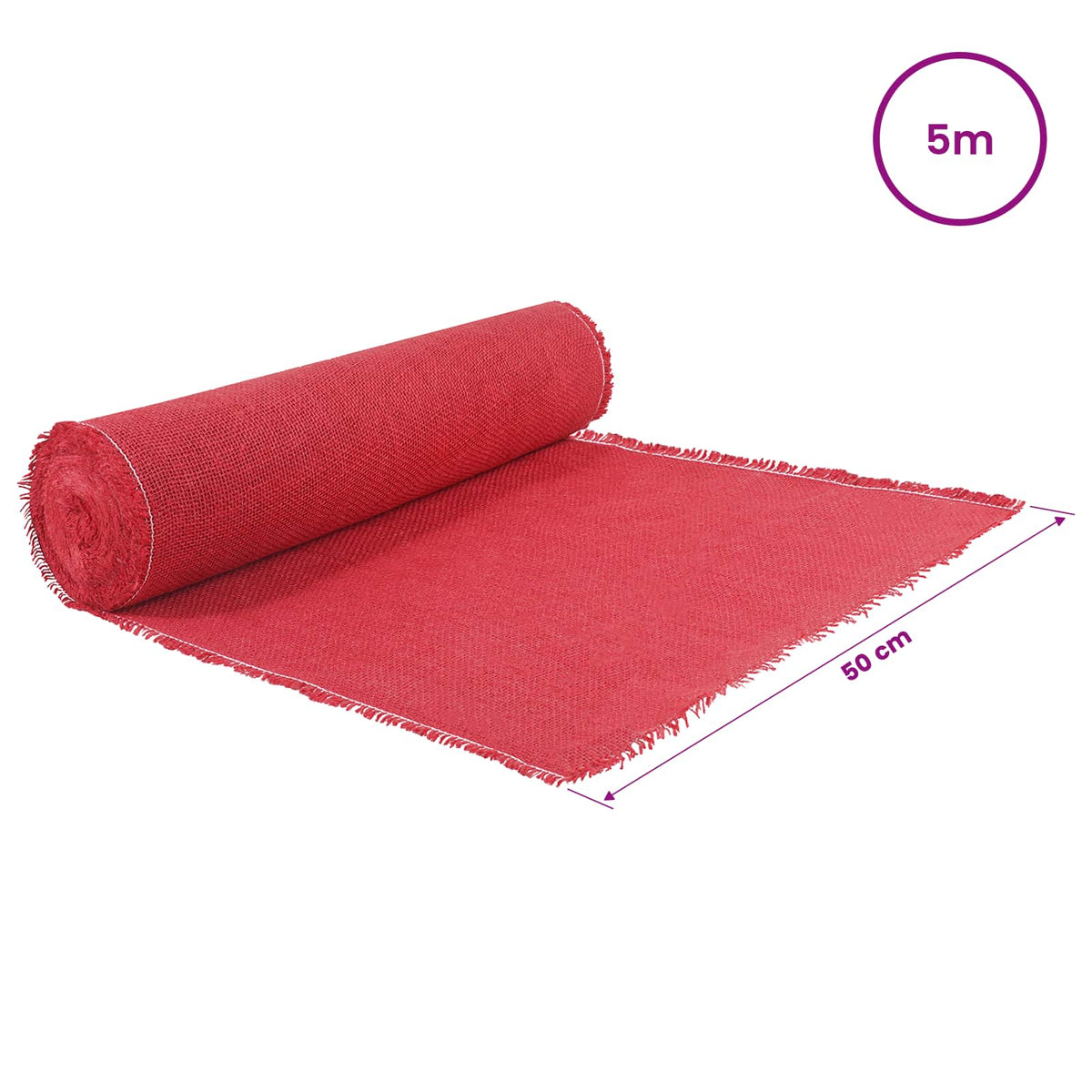 Jutena rola 50 x 500 cm Crvena