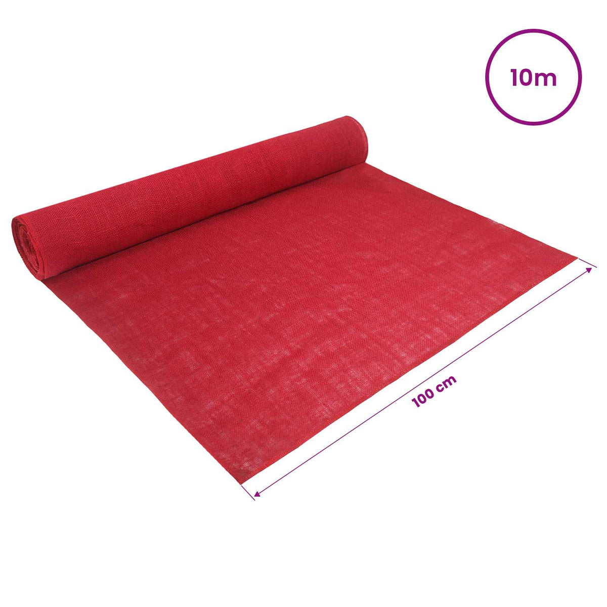 Jutena rola 100 x 1000 cm Crvena