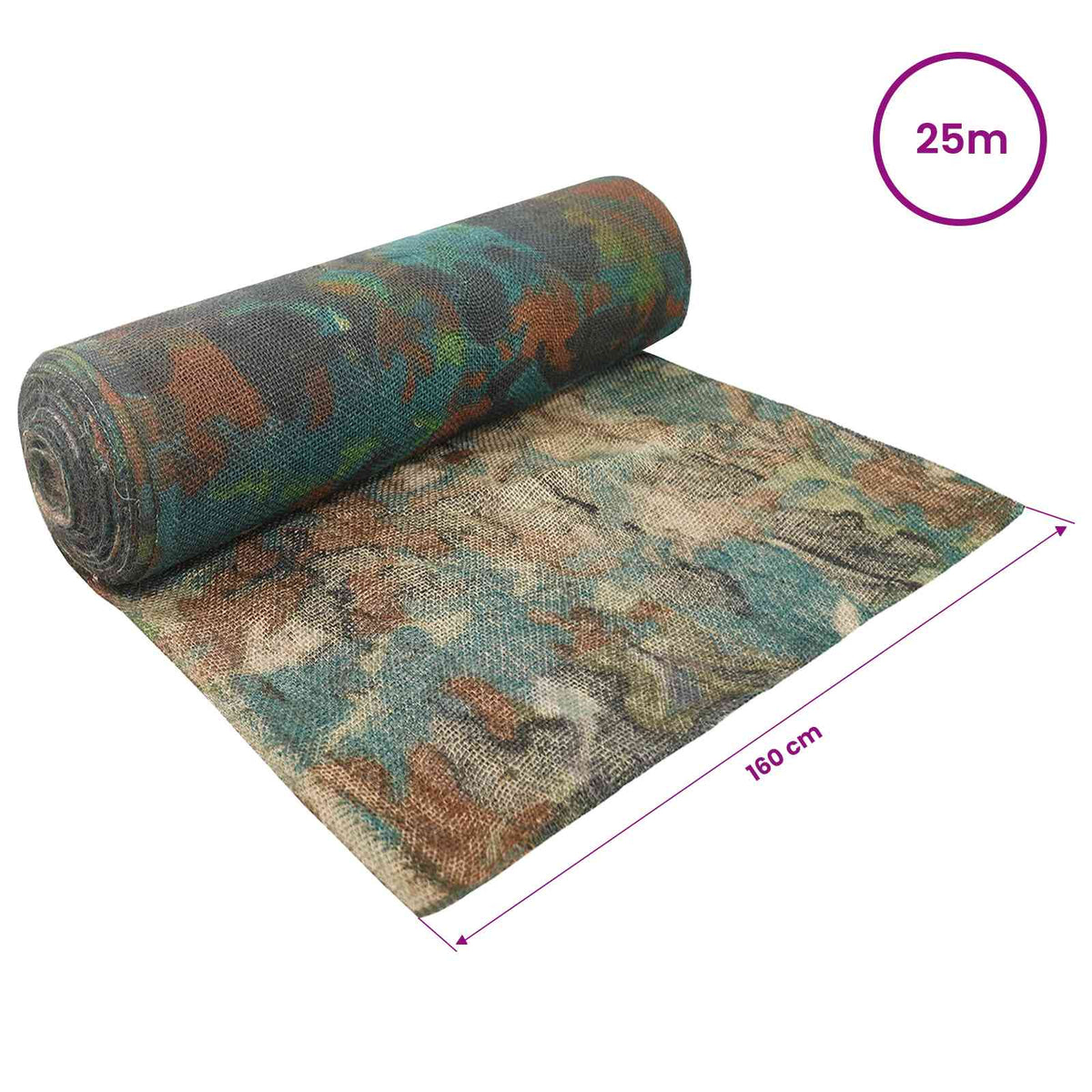 Jutena rola 160 x 2500 cm Maskirna