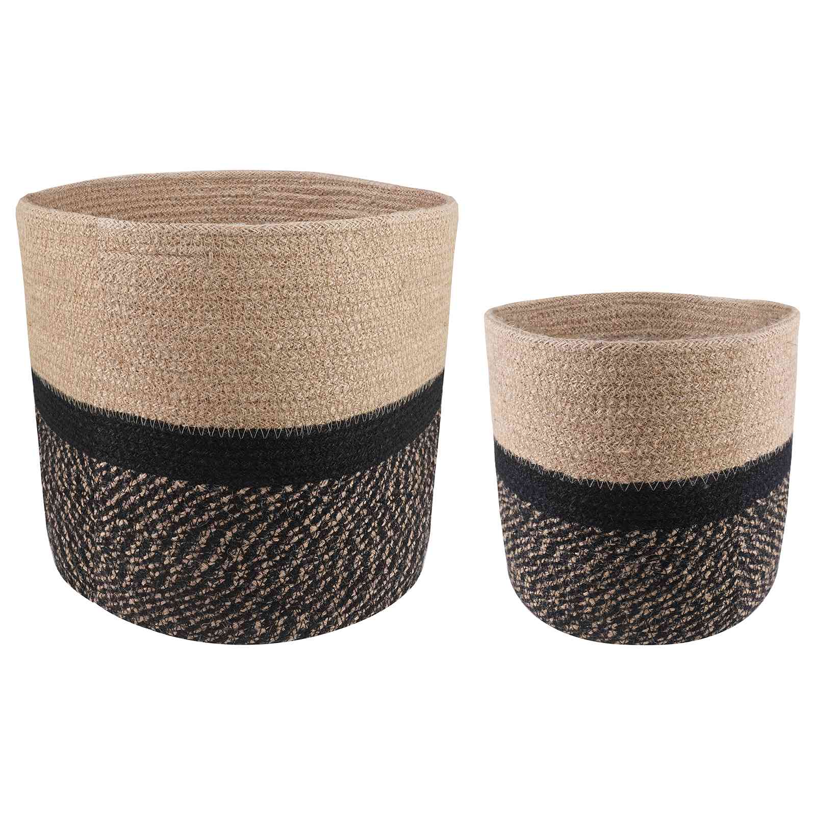 Set saksija za biljke 2 pcs Prirodna i crna Ø 28 x 28 cm