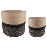 Set saksija za biljke 2 pcs Prirodna i crna Ø 28 x 28 cm