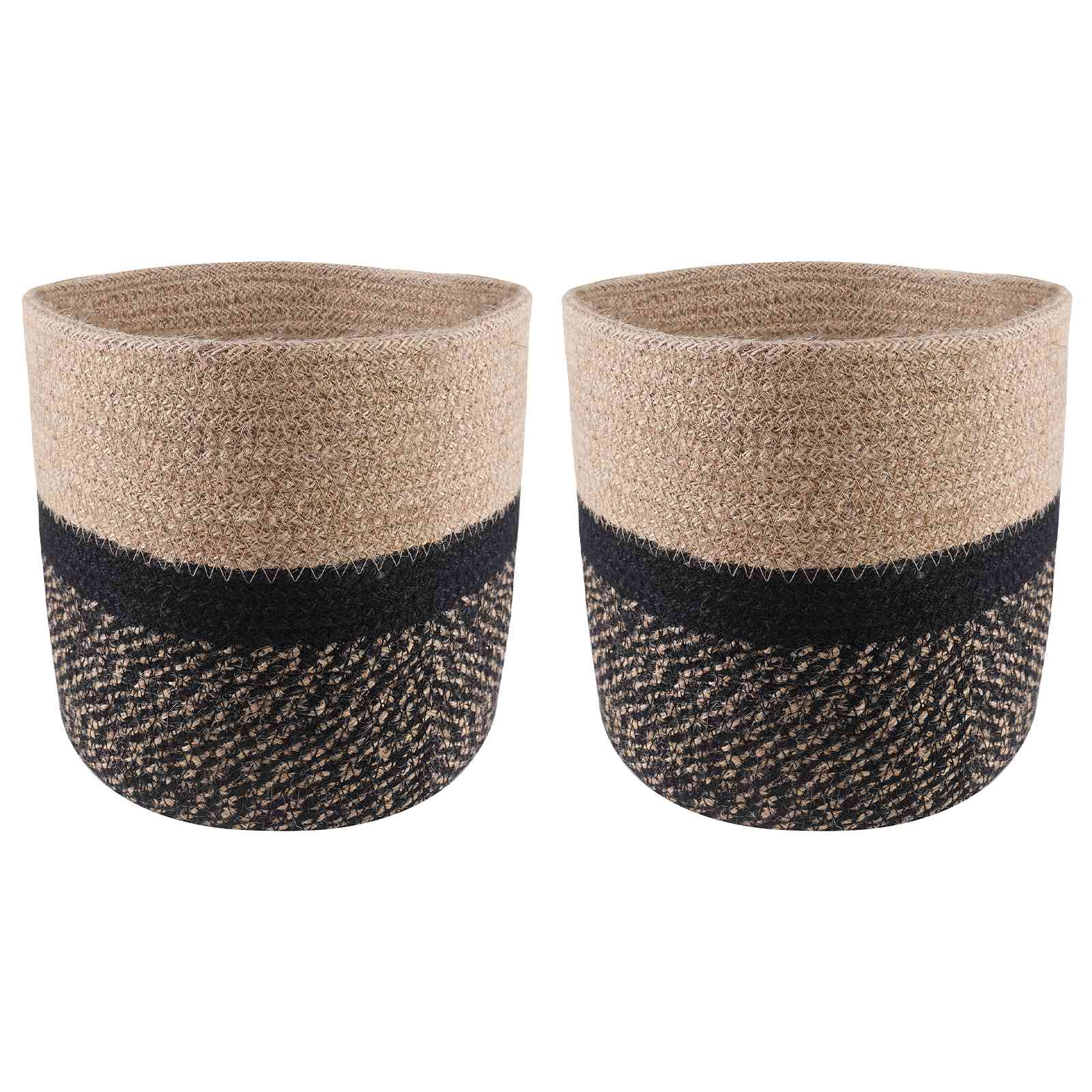 Set saksija za biljke 2 pcs Prirodna i crna Ø 21 x 21 cm