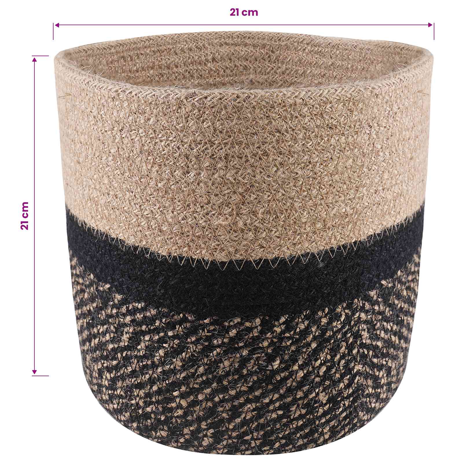 Set saksija za biljke 2 pcs Prirodna i crna Ø 21 x 21 cm