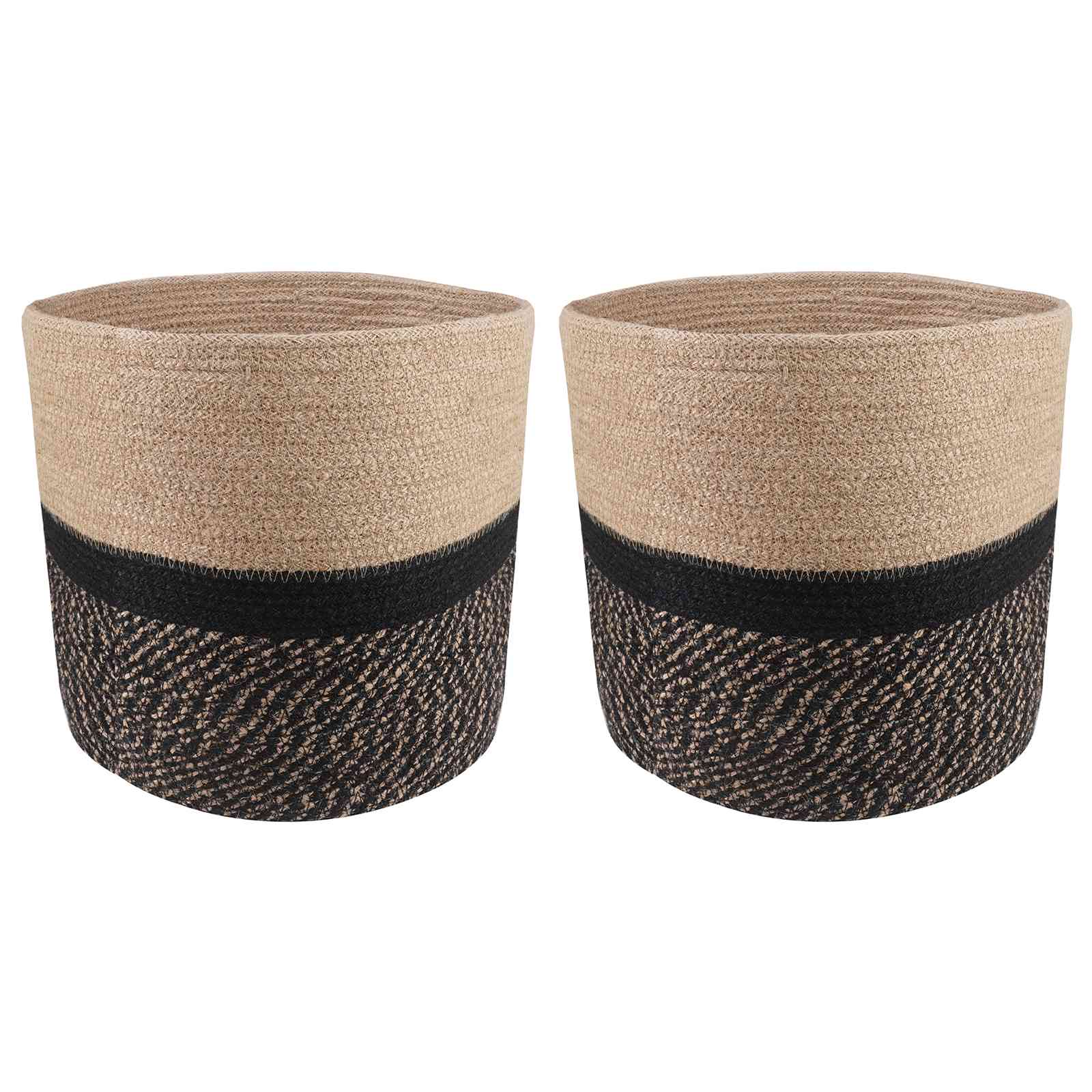 Set saksija za biljke 2 pcs Prirodna i crna Ø 28 x 28 cm