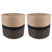 Set saksija za biljke 2 pcs Prirodna i crna Ø 28 x 28 cm