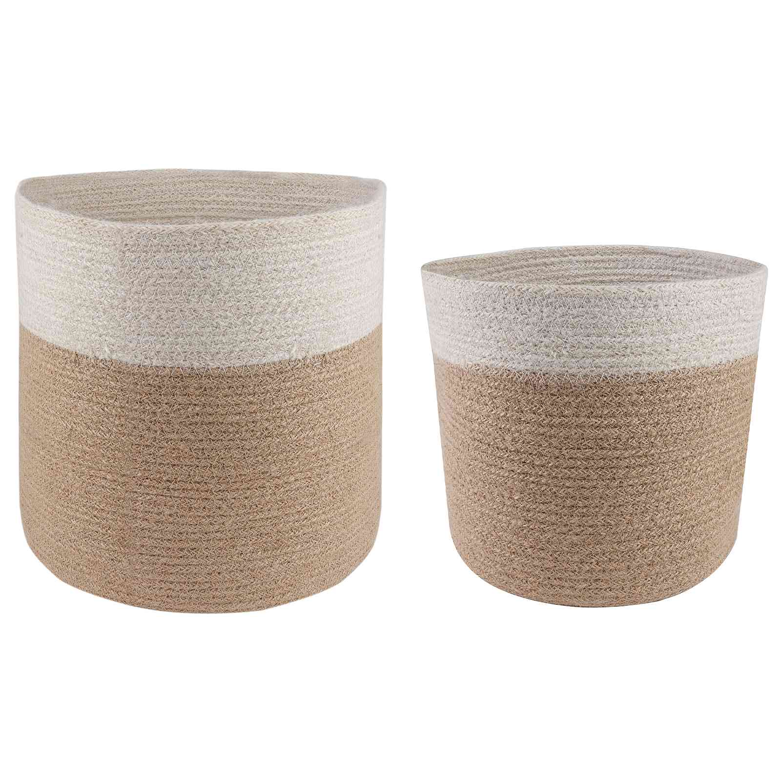Set saksija za biljke 2 pcs Prirodna i bijela Ø 28 x 28 cm