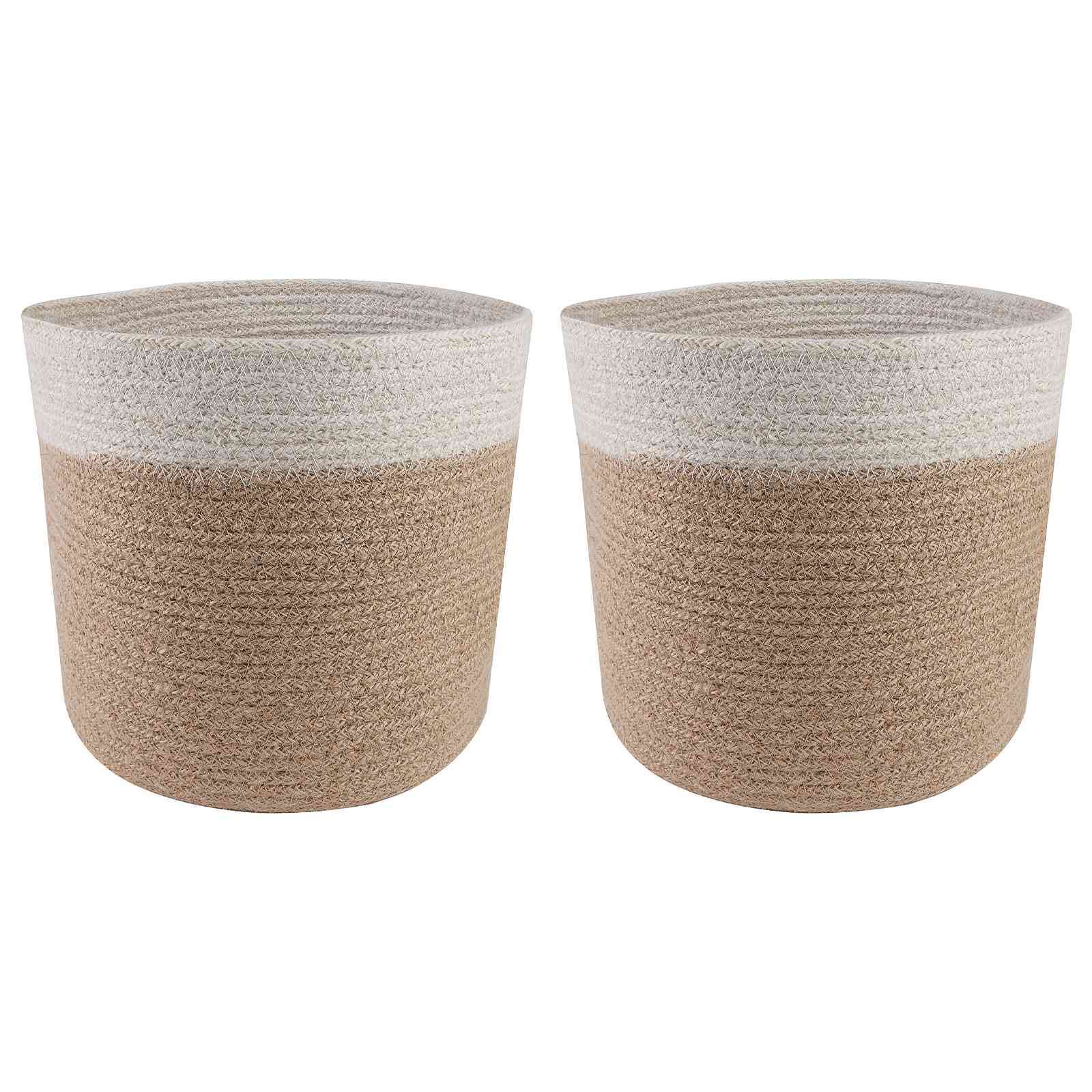 Set saksija za biljke 2 pcs Prirodna i bijela Ø 21 x 21 cm