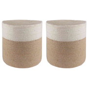 Set saksija za biljke 2 pcs Prirodna i bijela Ø 28 x 28 cm