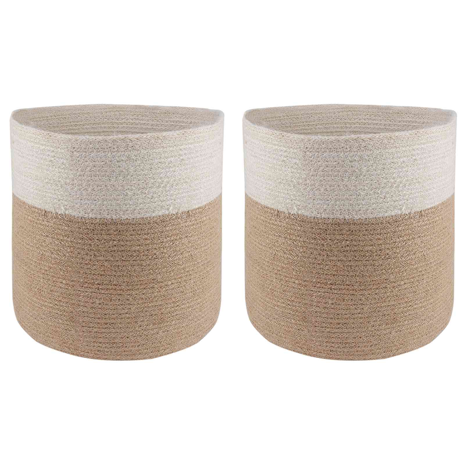 Set saksija za biljke 2 pcs Prirodna i bijela Ø 28 x 28 cm