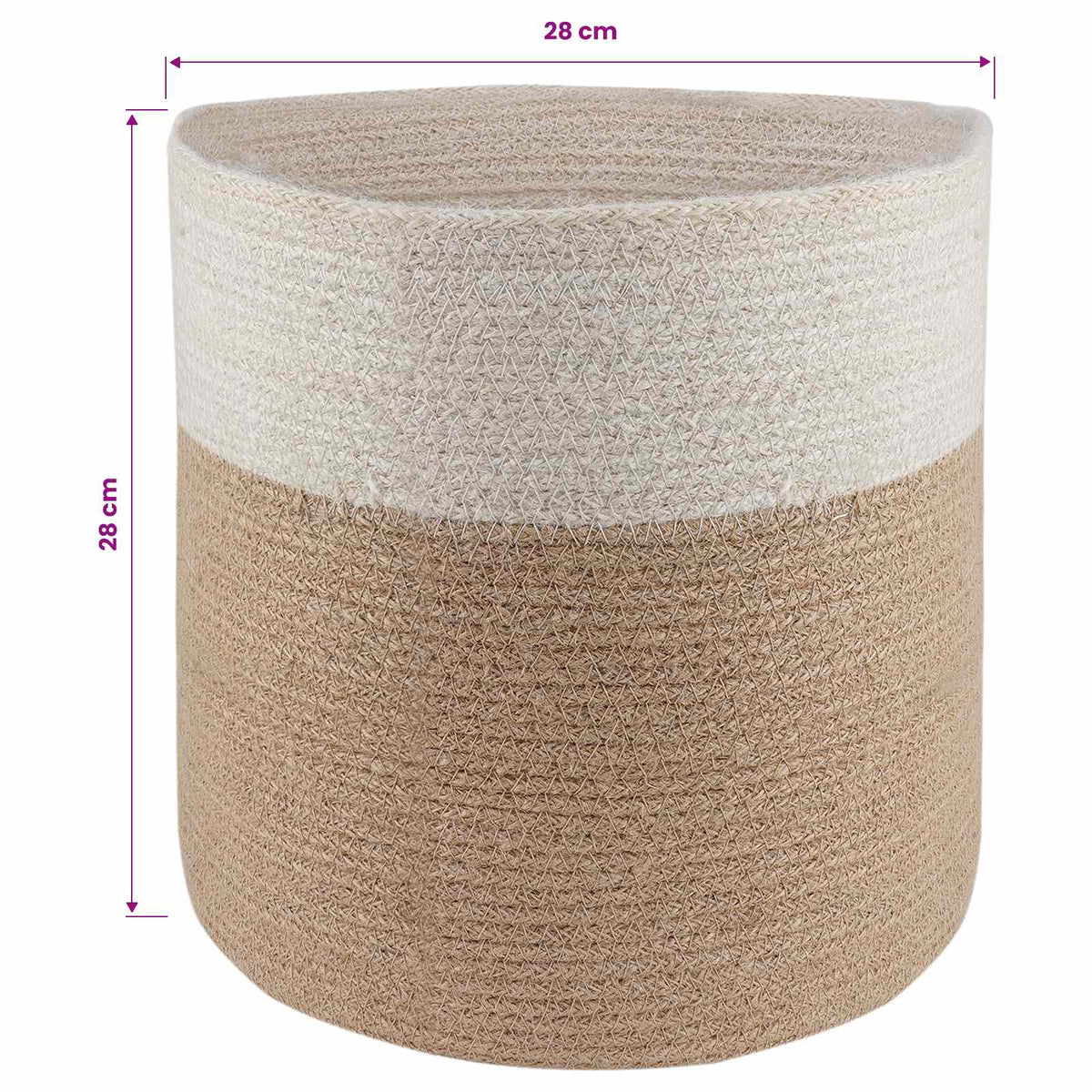 Set saksija za biljke 2 pcs Prirodna i bijela Ø 28 x 28 cm