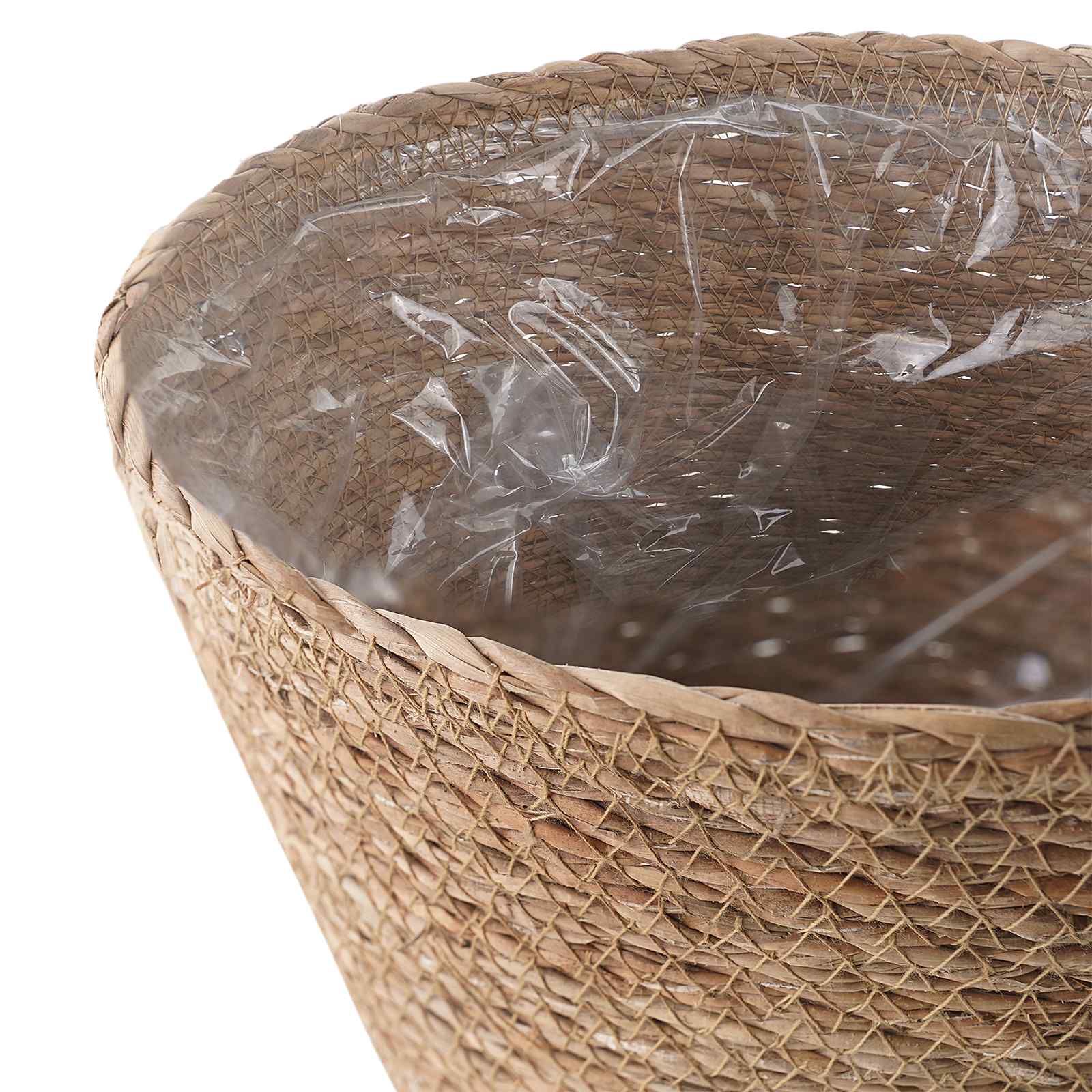 Košare za biljke od morske trave 3 pcs Prirodna Ø26 x 19 cm