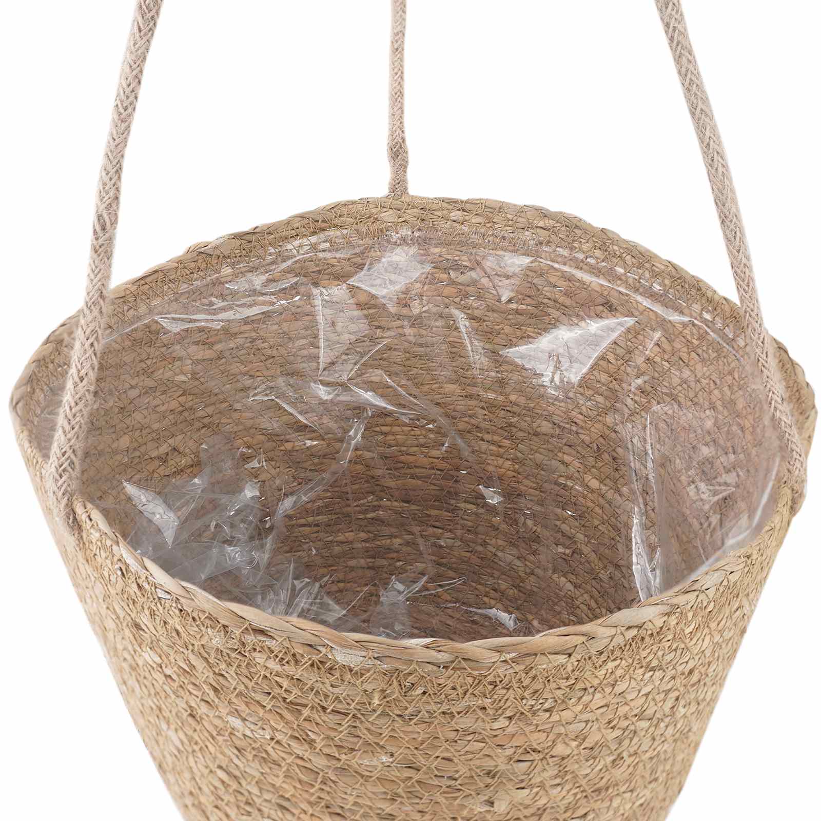 Košare za biljke od morske trave 3 pcs Prirodna Ø26 x 19 cm