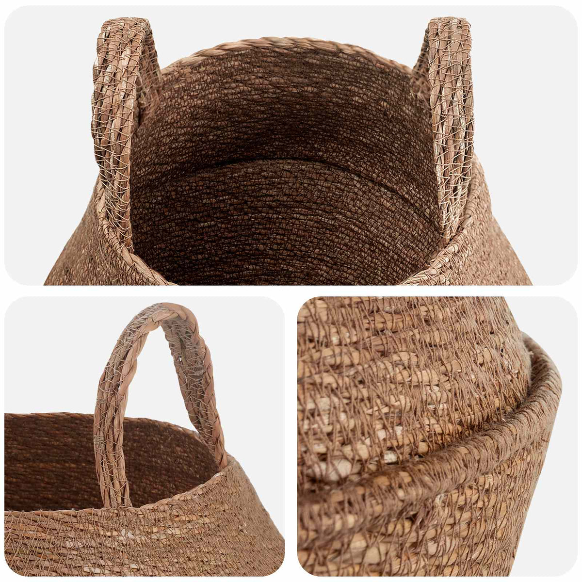 Saksija za biljke s ručkama 2 pcs Prirodna Ø 22 x 20 cm