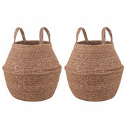Saksija za biljke s ručkama 2 pcs Prirodna Ø 22 x 20 cm