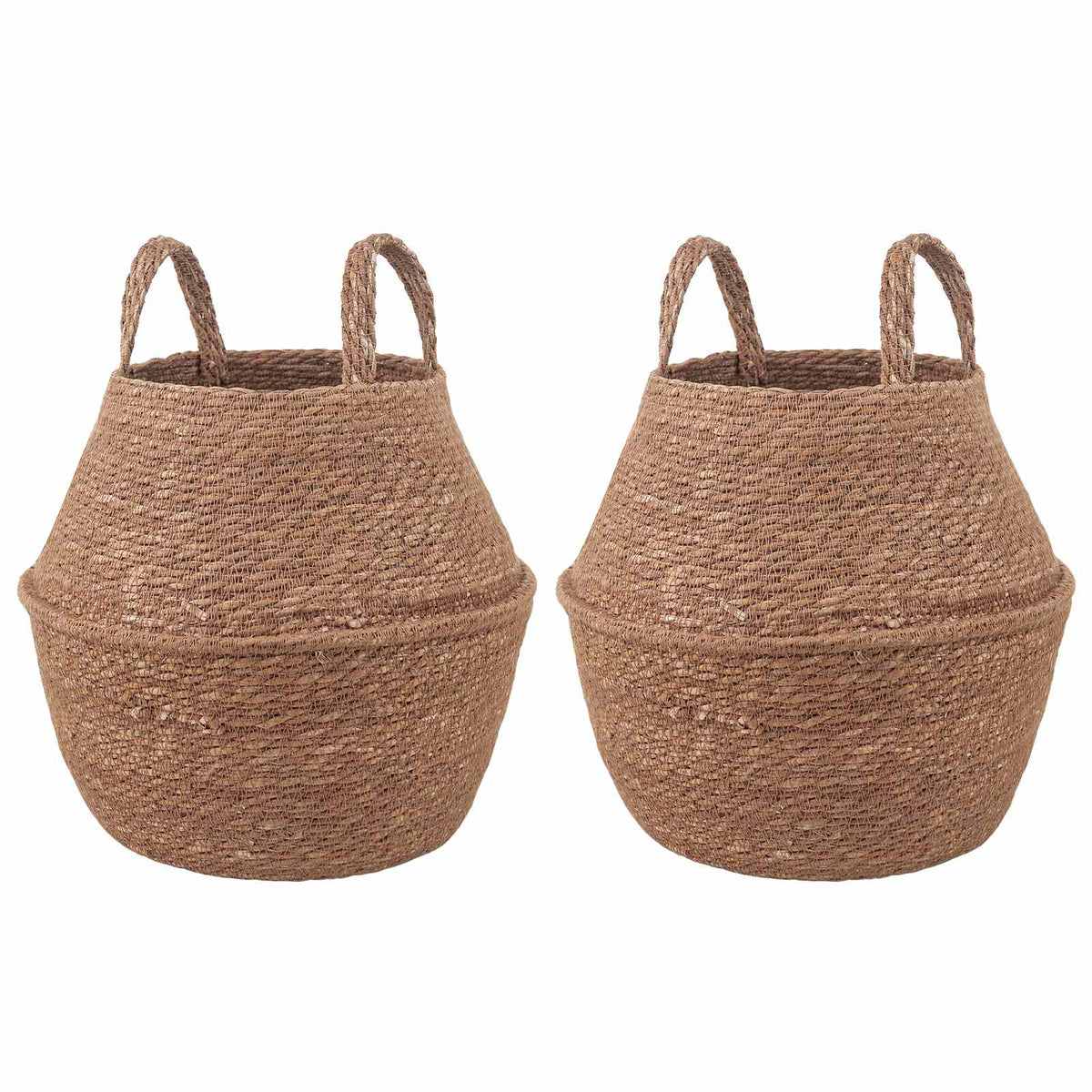 Saksija za biljke s ručkama 2 pcs Prirodna Ø 22 x 20 cm