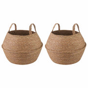 Saksija za biljke s ručkama 2 pcs Prirodna Ø 32 x 32 cm