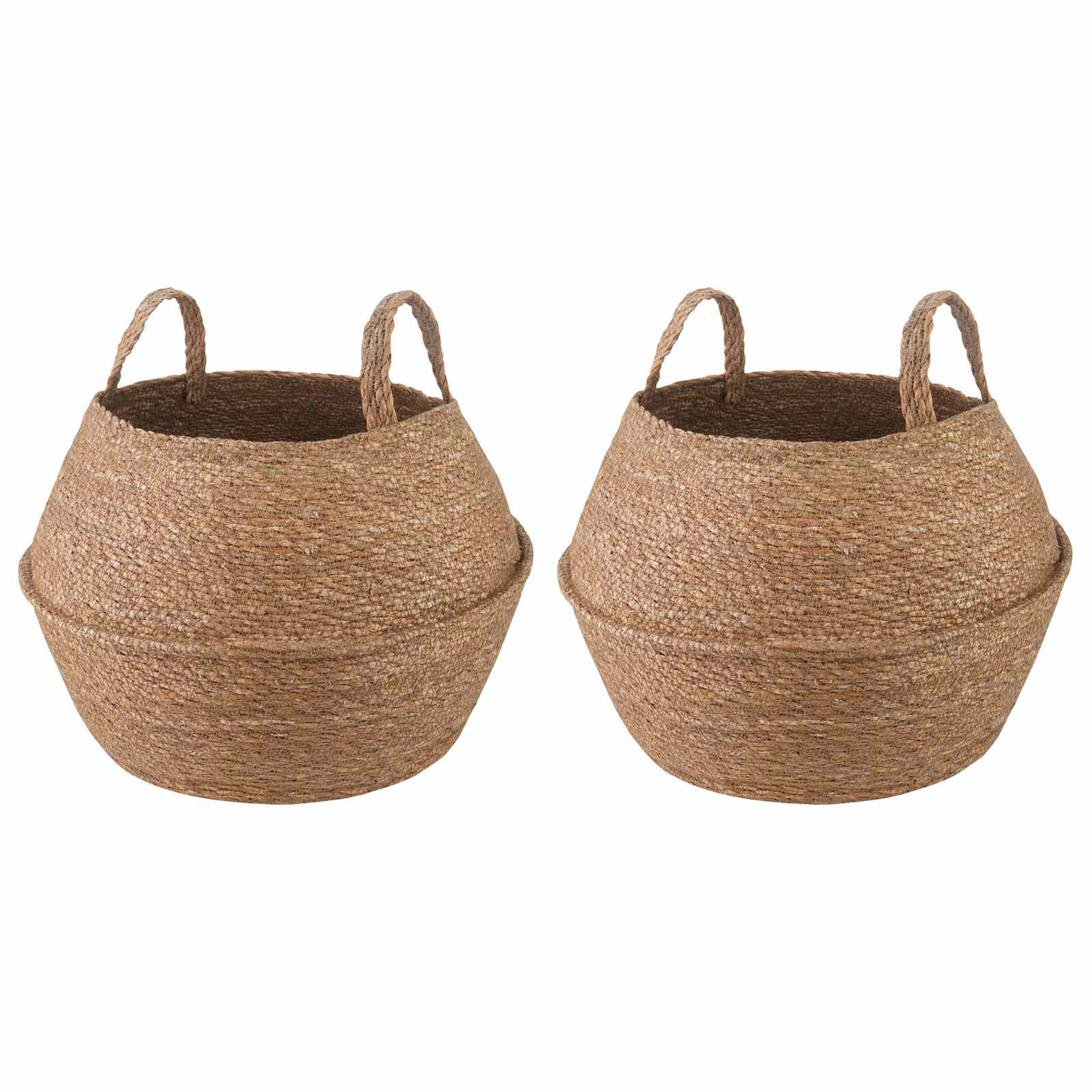 Saksija za biljke s ručkama 2 pcs Prirodna Ø 32 x 32 cm