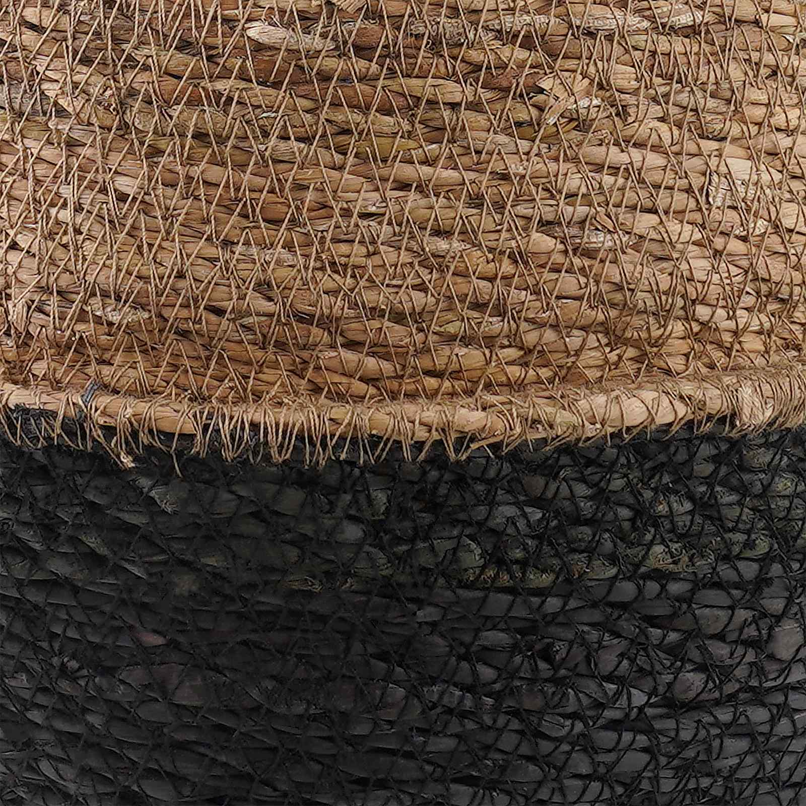 Saksija za biljke s ručkama Crna Ø 45 x 36 cm 100% morska trava