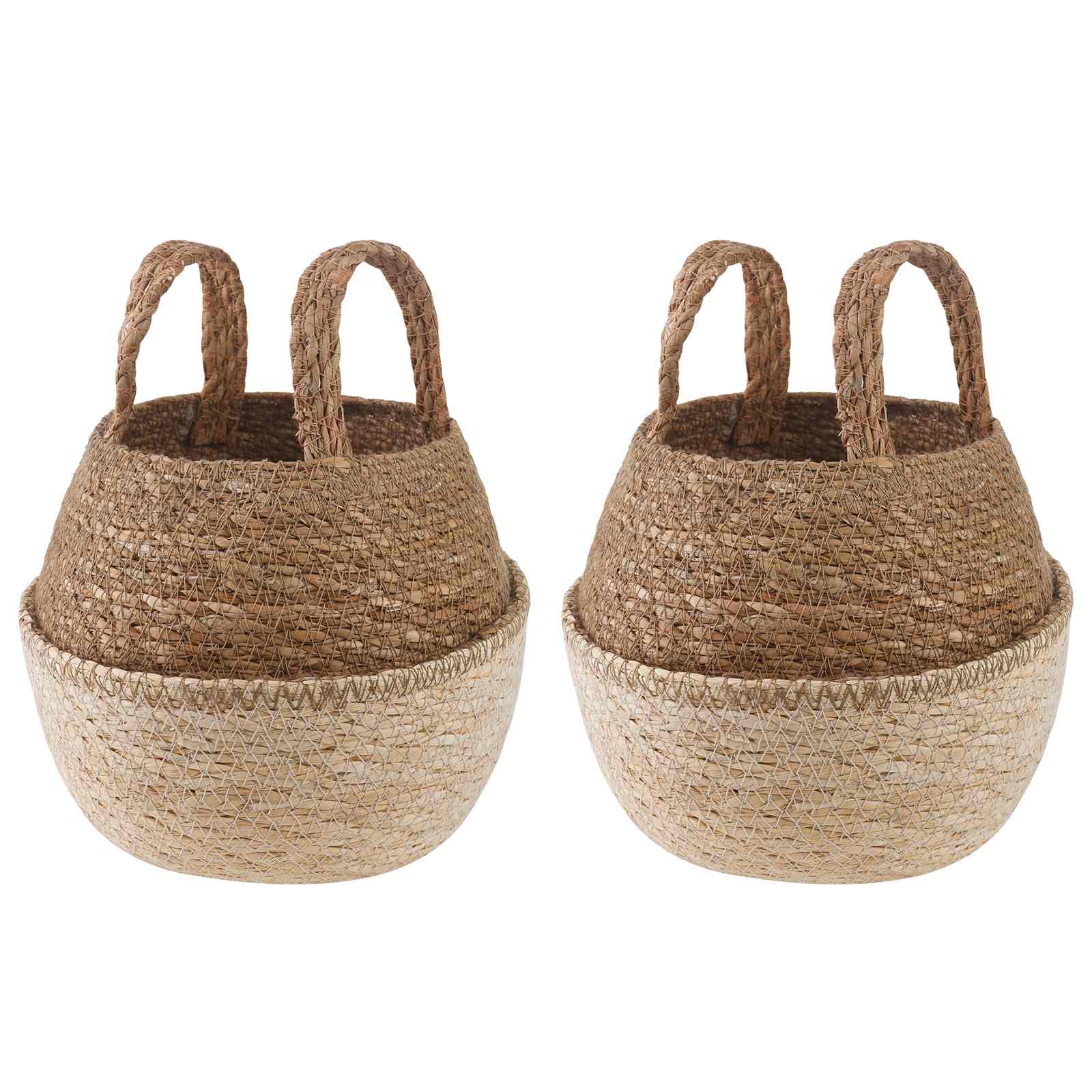 Saksija za biljke s ručkama 2 pcs Bijela Ø 22 x 20 cm
