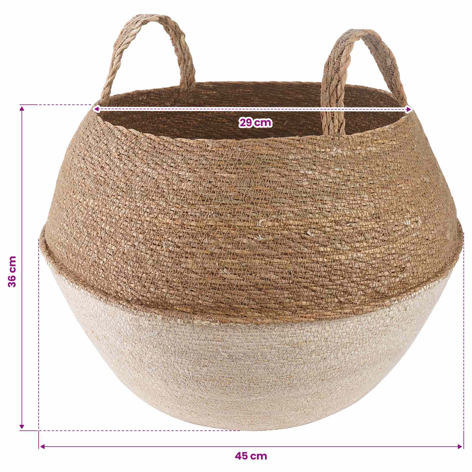 Saksija za biljke s ručkama 2 pcs Bijela Ø 45 x 36 cm