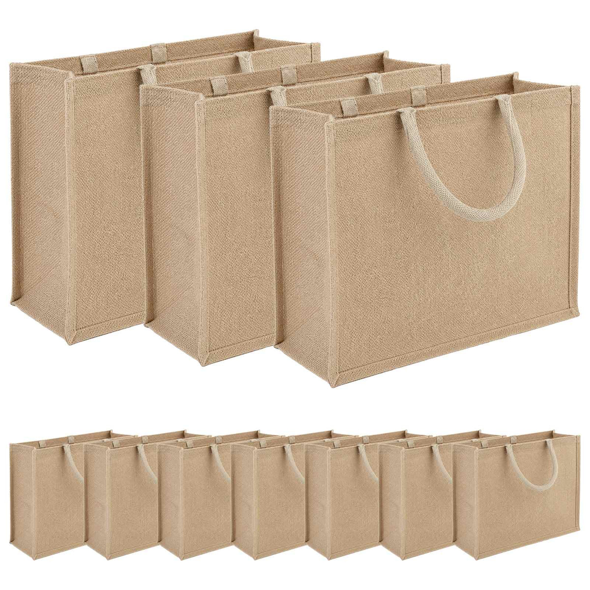 Torbe od jute 10 pcs Prirodna 42 x 33 x 19 cm 100% Jut