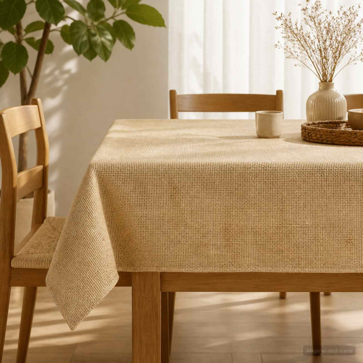 Stolnjak od jute Prirodna 140 x 140 cm 100% Jut