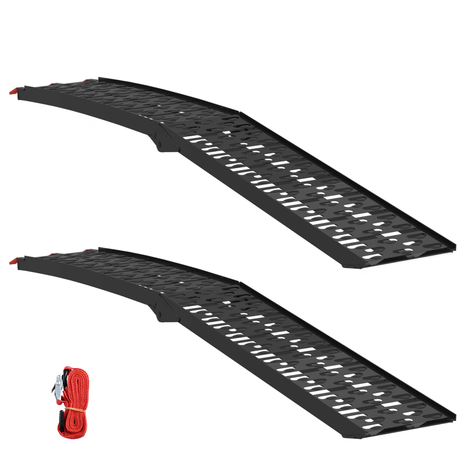 Sklopiva rampi za motocikle 340 kg po rampi 2 pcs Crna Aluminij