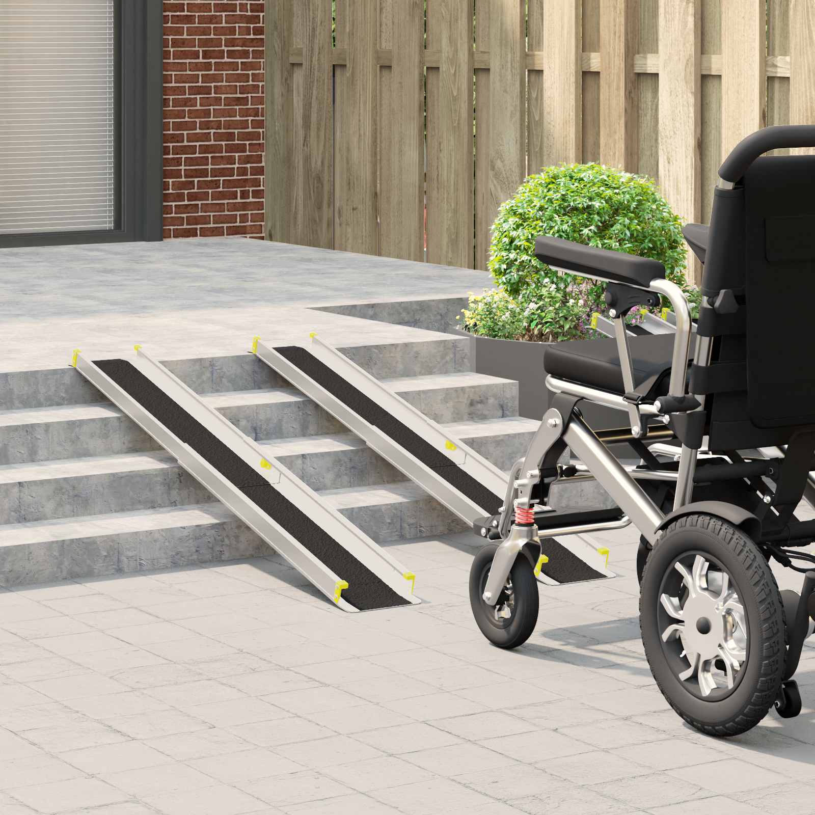 Rampu za invalidska kolica 270 kg 2 pcs Crna 152 x 19 x 5,5 cm