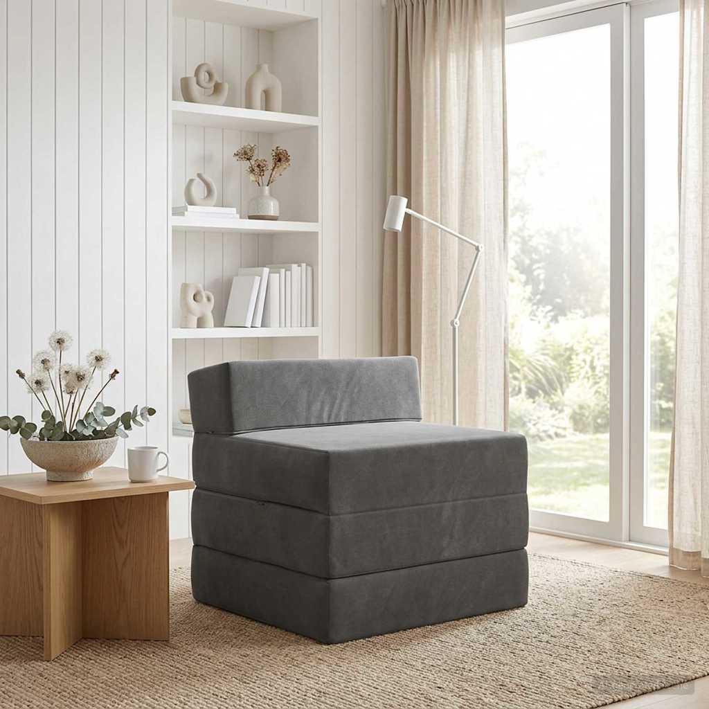 Sofa na razvlačenje Tamnosiva 200 x 70 x 10 cm Baršun