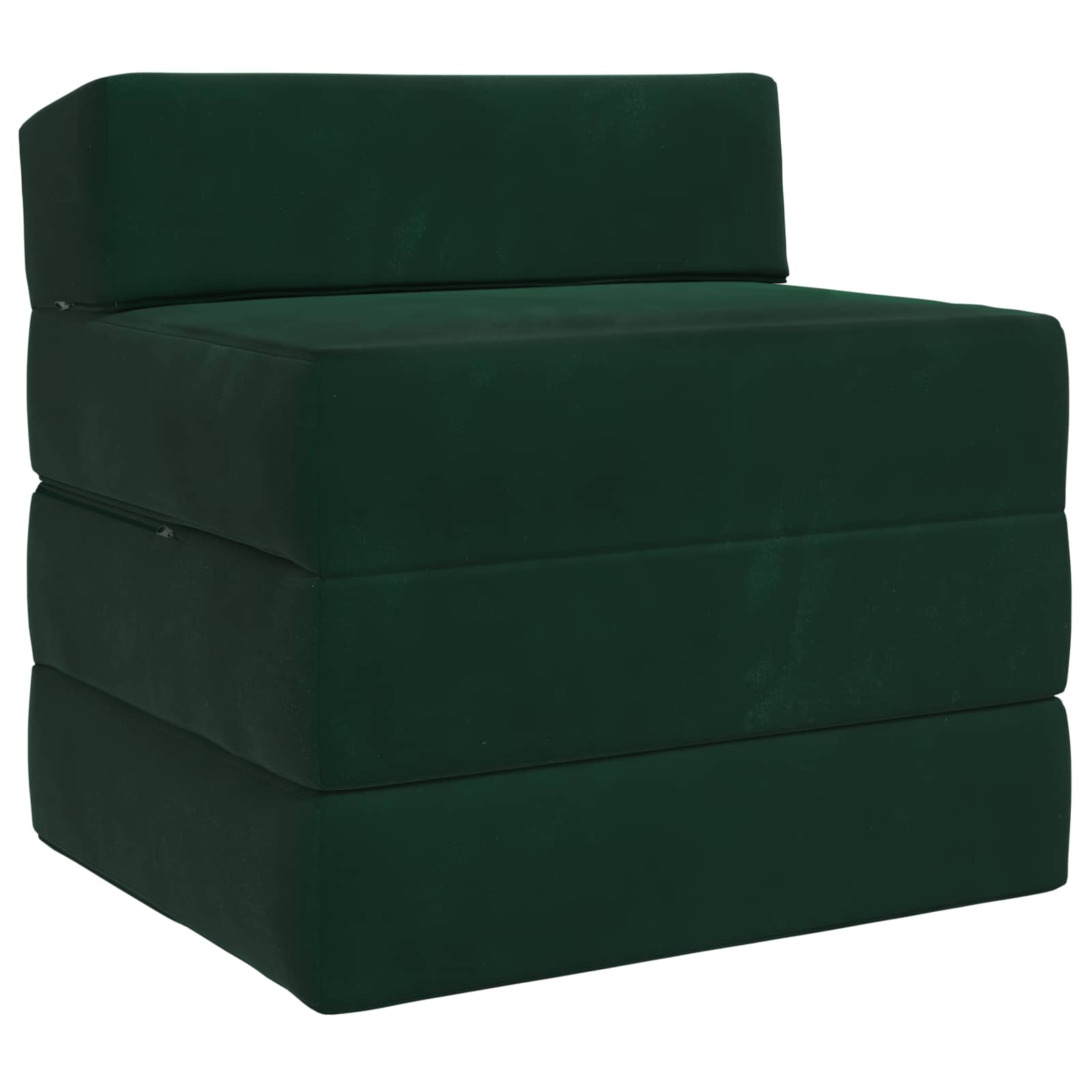 Sofa na razvlačenje Tamnozelena 200 x 70 x 15 cm Baršun