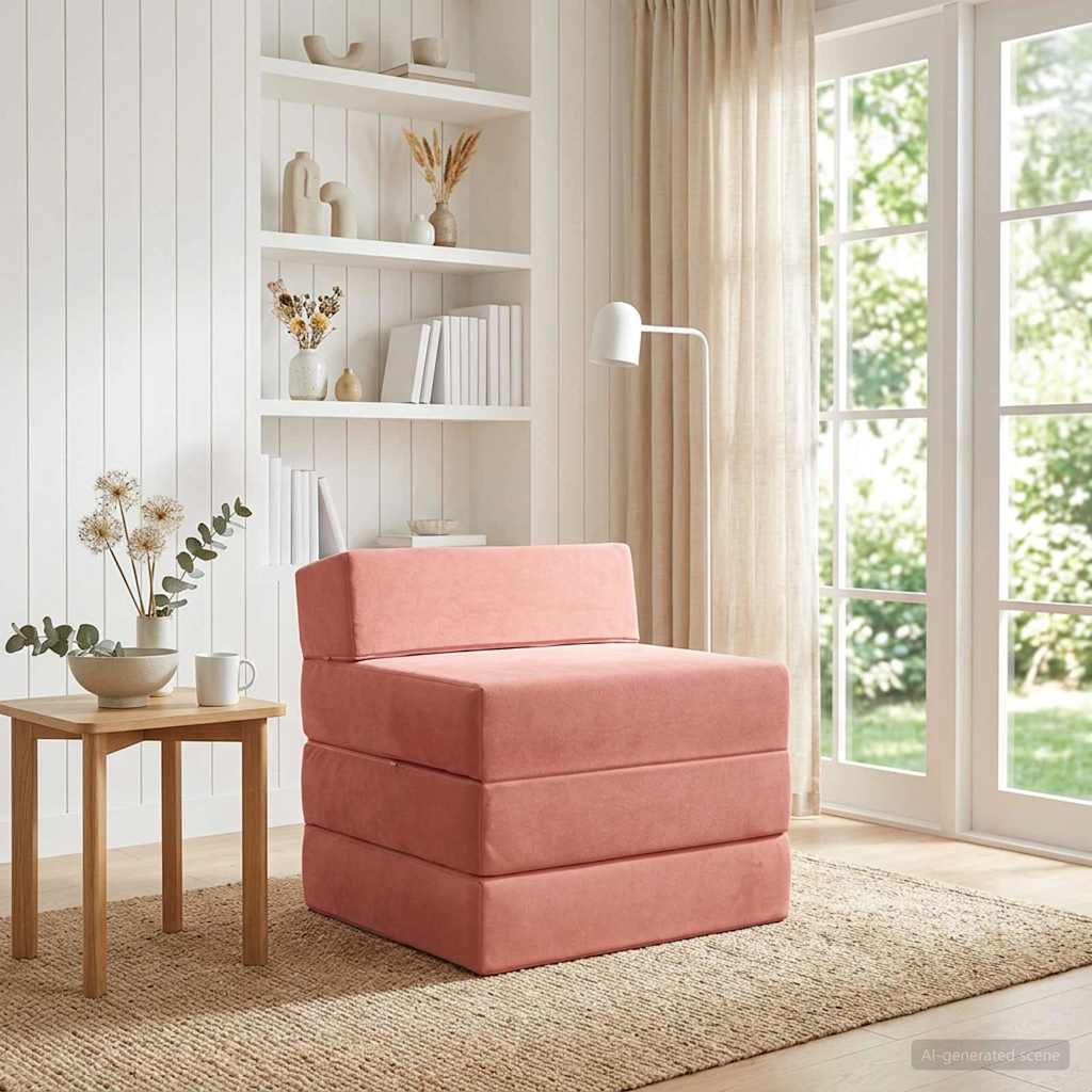 Sofa na razvlačenje Ružičasta 200 x 70 x 10 cm Baršun