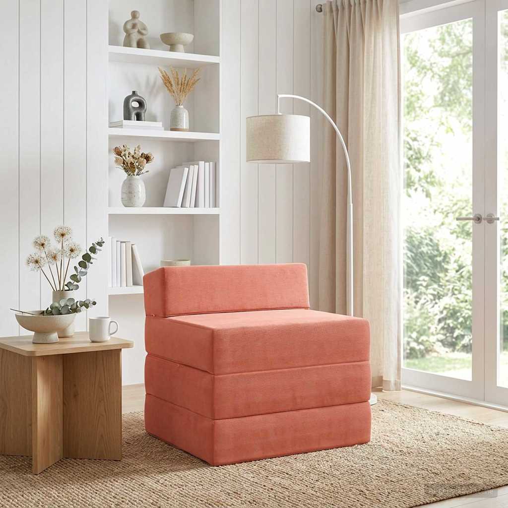 Sofa na razvlačenje Crvena narančasta 200 x 70 x 15 cm