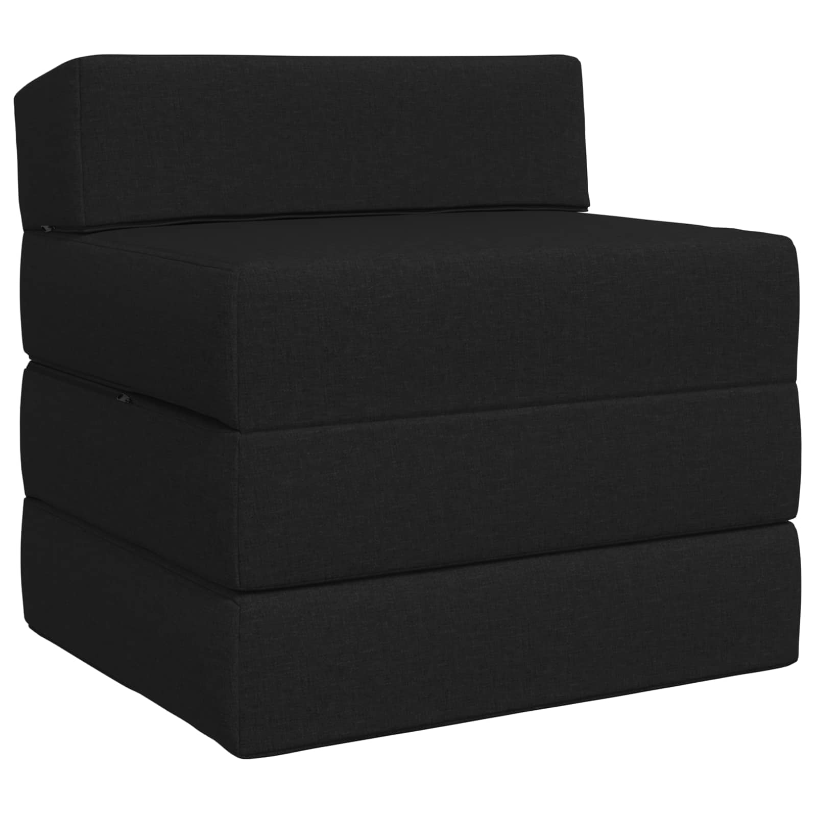Sofa na razvlačenje Crna 200 x 70 x 10 cm Tkanina