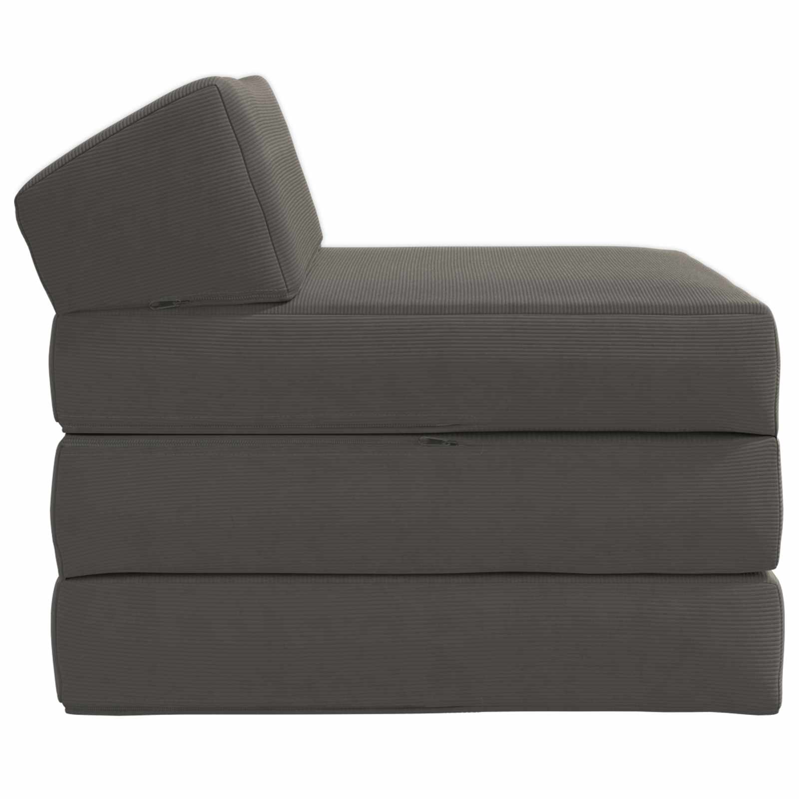 Sofa na razvlačenje Tamnosiva 200 x 70 x 10 cm Kordura tekstil