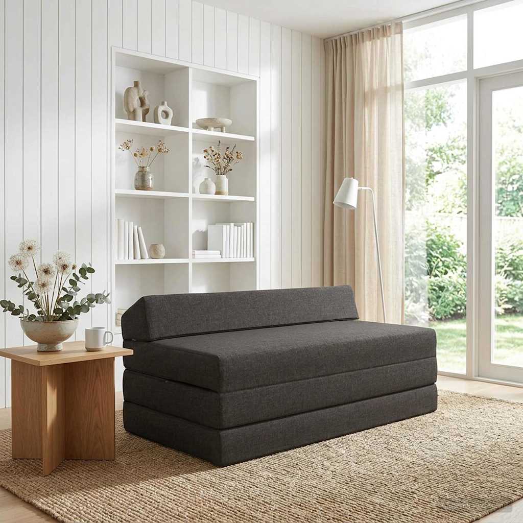 Sofa na razvlačenje Tamnosiva 120 x 60 x 49 cm Tkanina