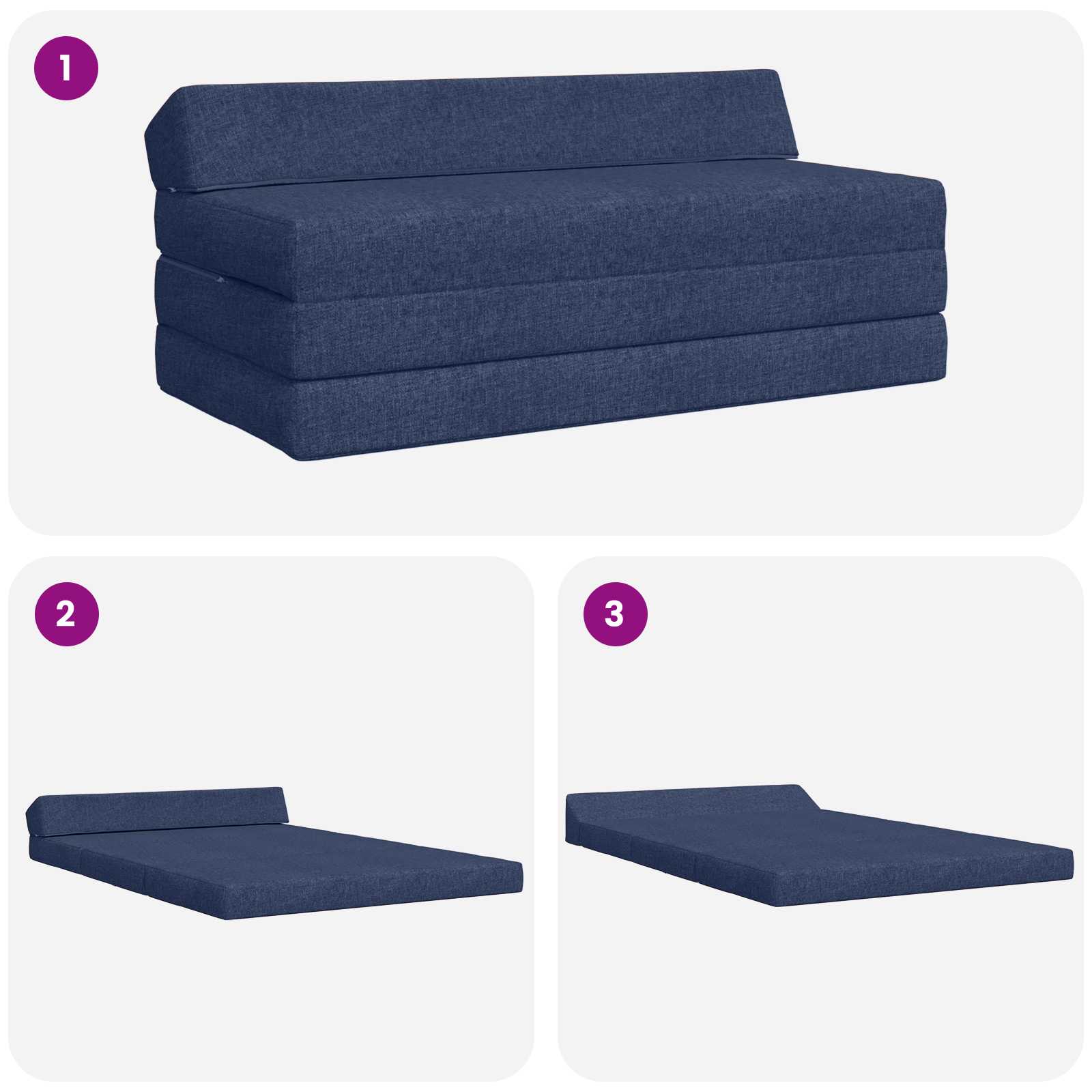 Sofa na razvlačenje Plava 120 x 60 x 49 cm Tkanina