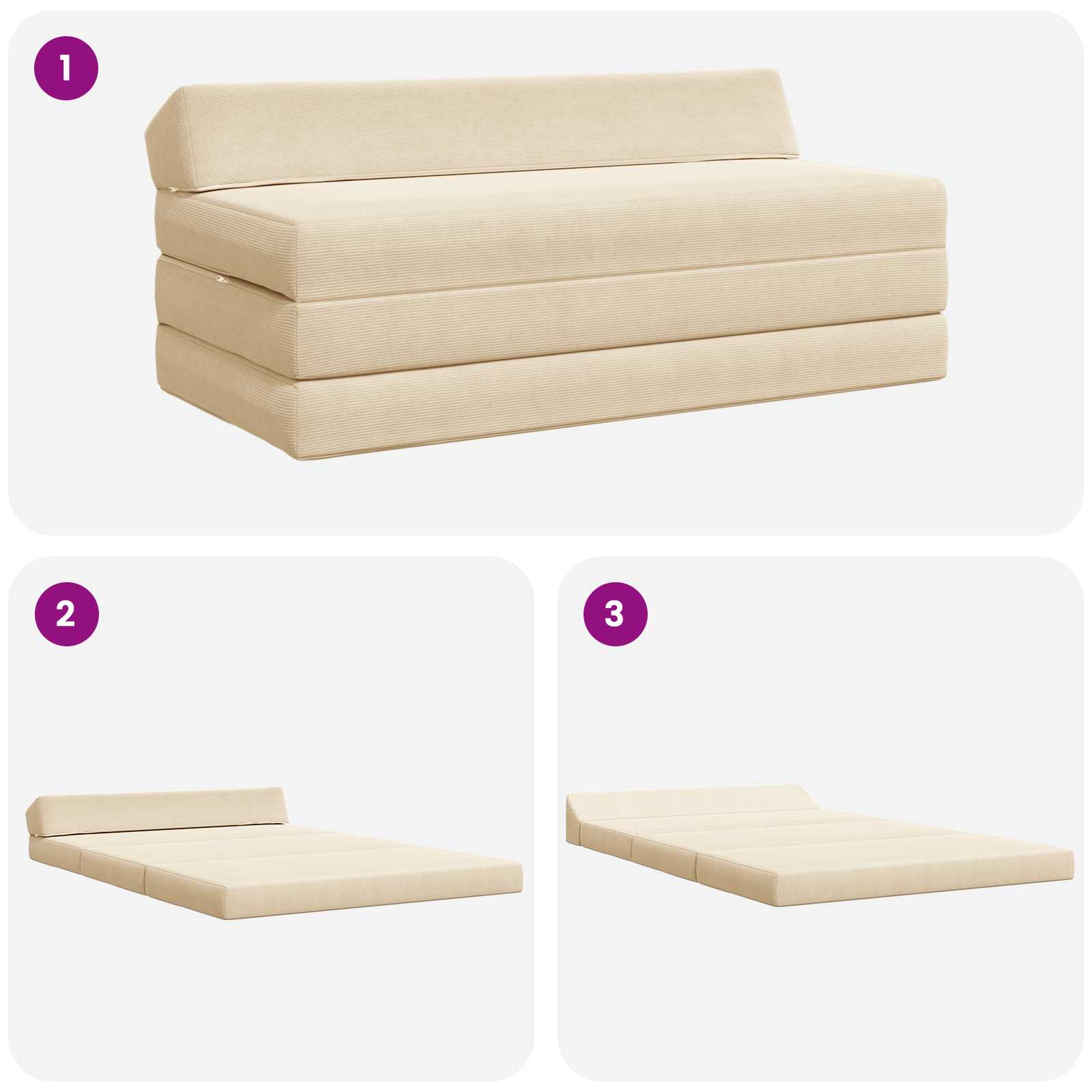 Sofa na razvlačenje Krem 120 x 60 x 49 cm Tkanina