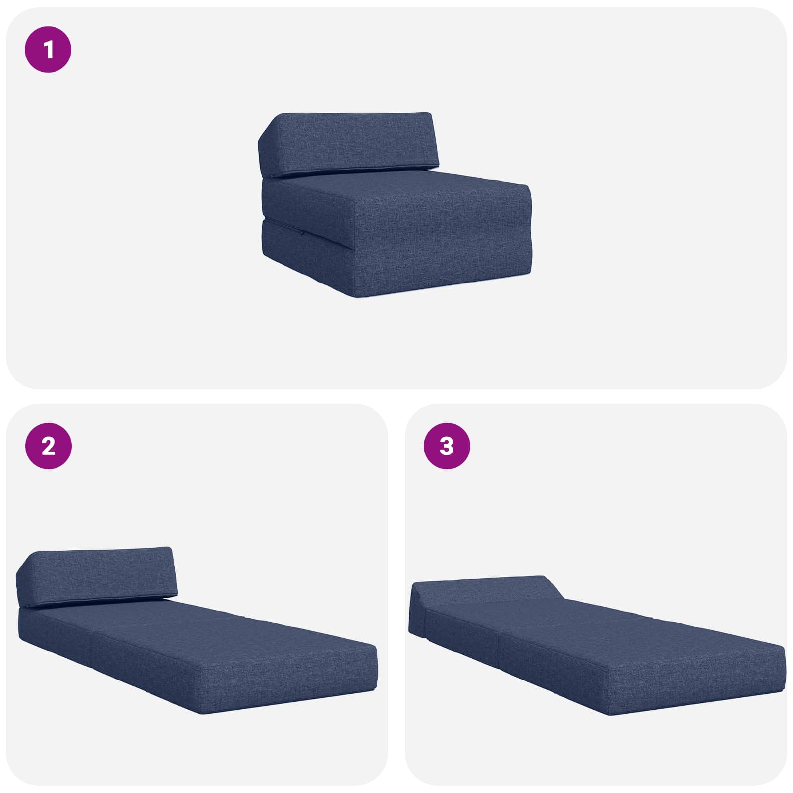 Sofa na razvlačenje Plava 60 x 70 x 41 cm Tkanina