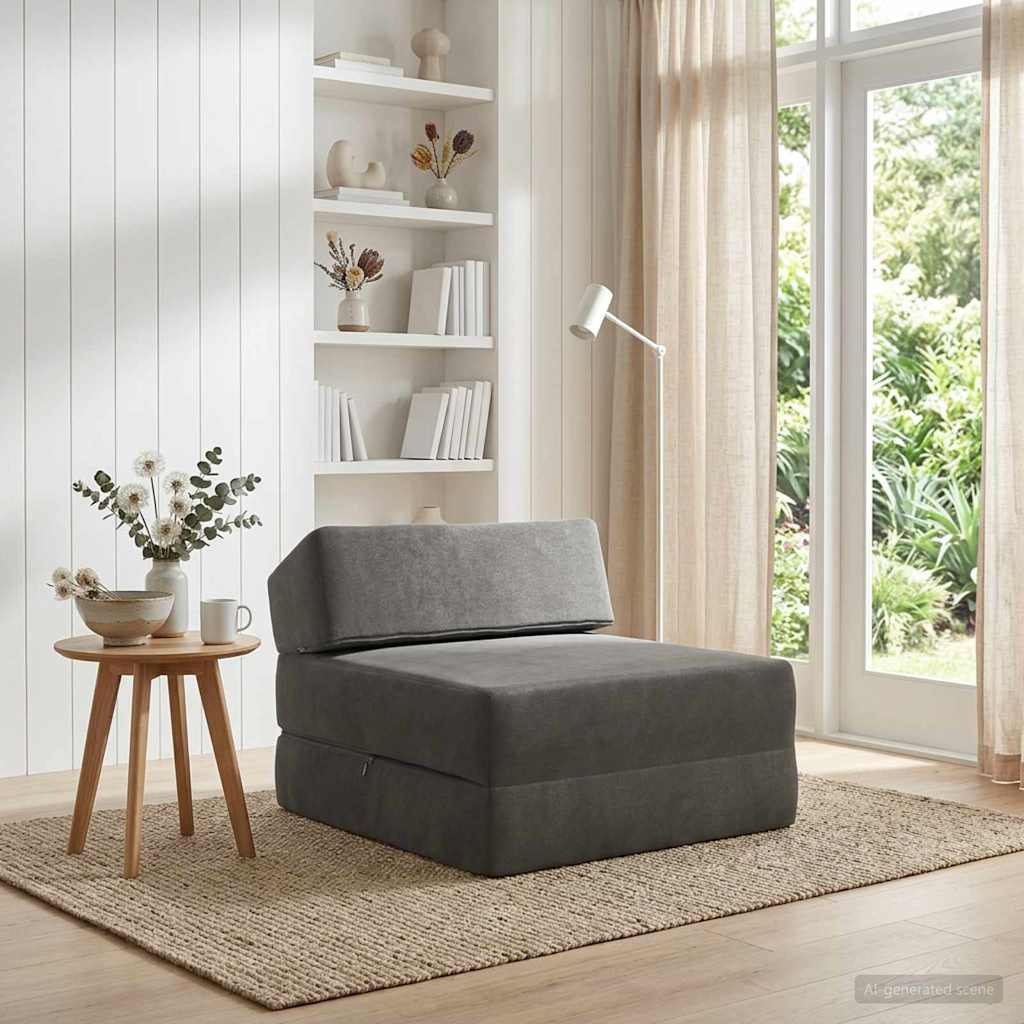Sofa na razvlačenje Tamnosiva 60 x 70 x 41 cm Tkanina