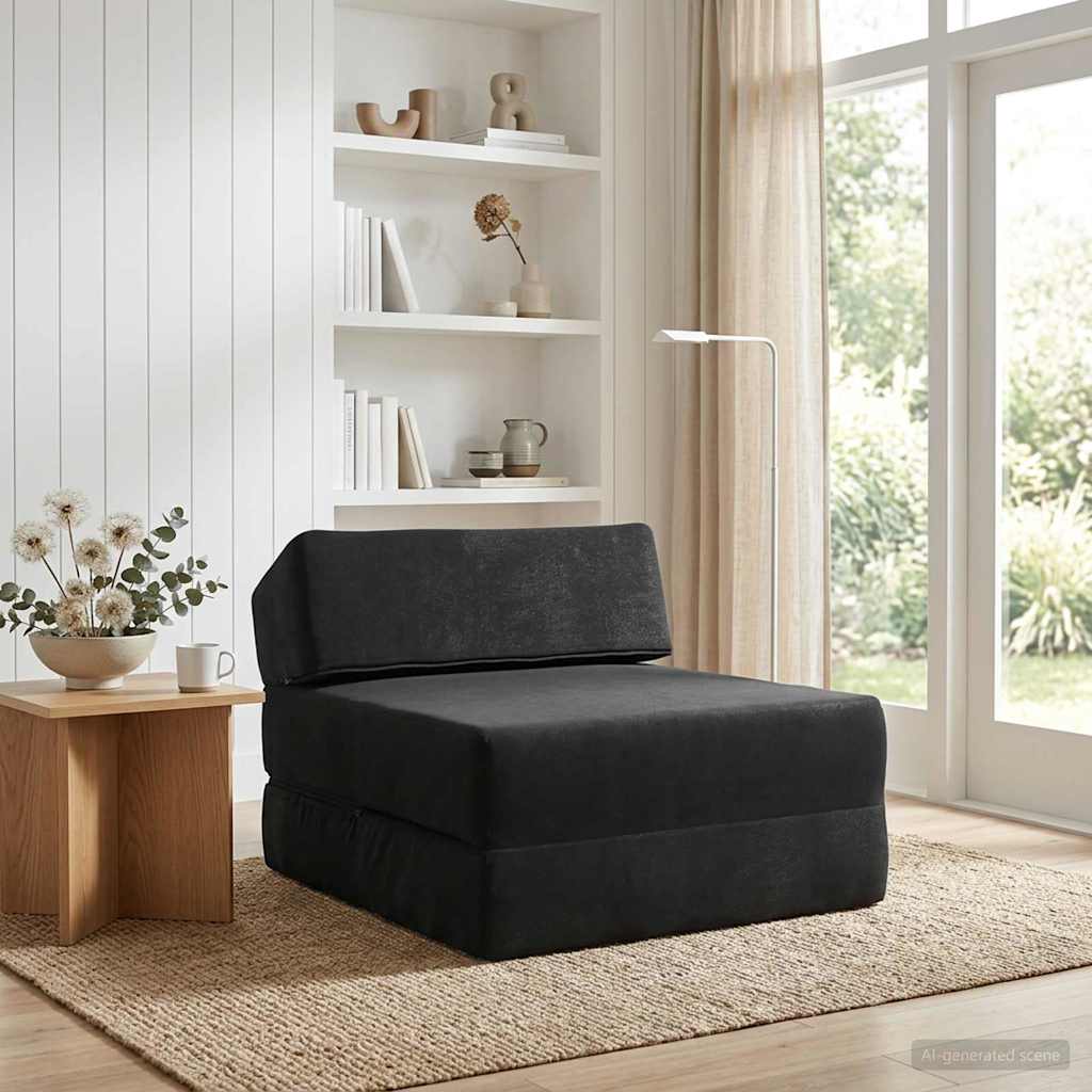 Sofa na razvlačenje Crna 60 x 70 x 41 cm Tkanina
