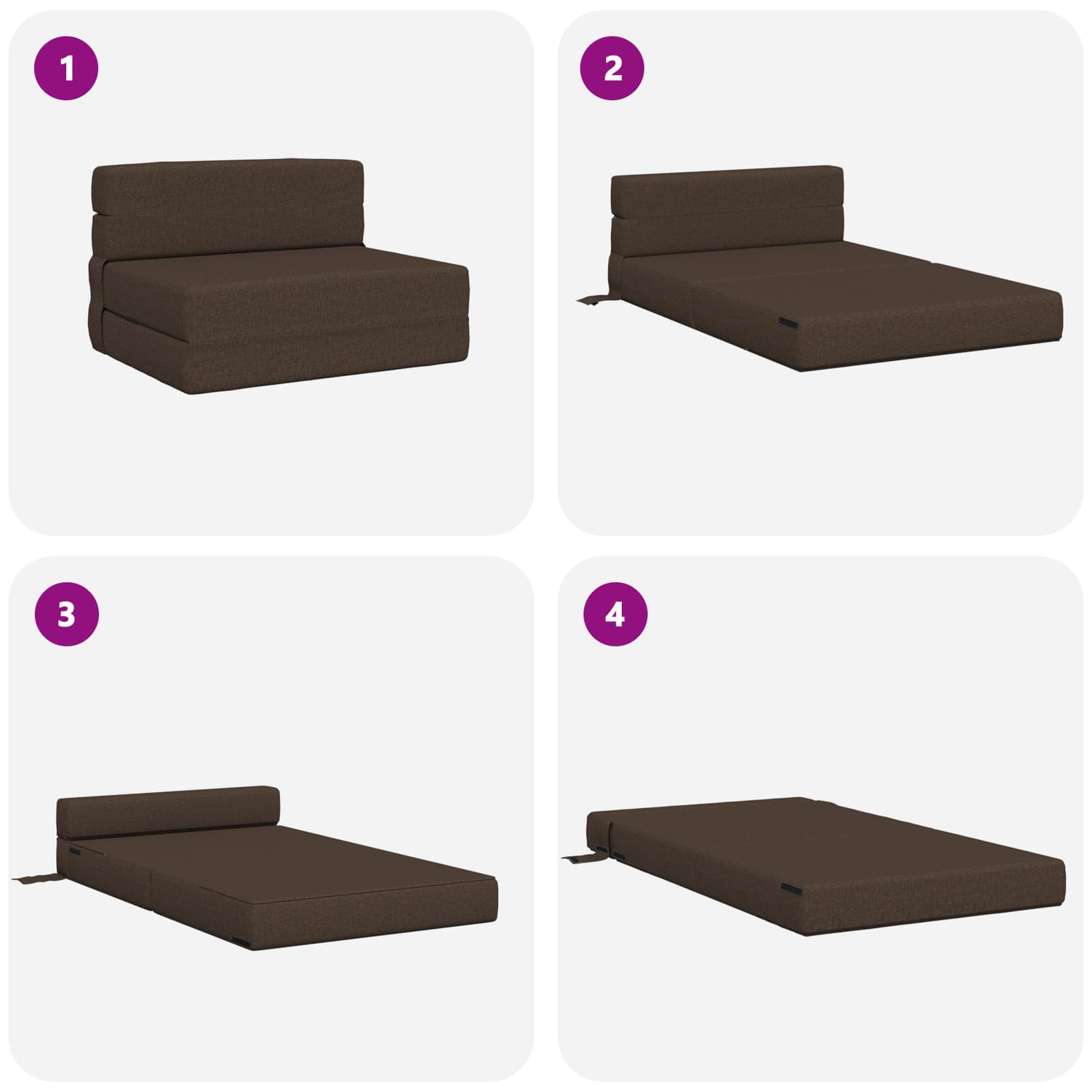 Sofa na razvlačenje Sivosmeđa 70 x 72 x 60 cm Tkanina