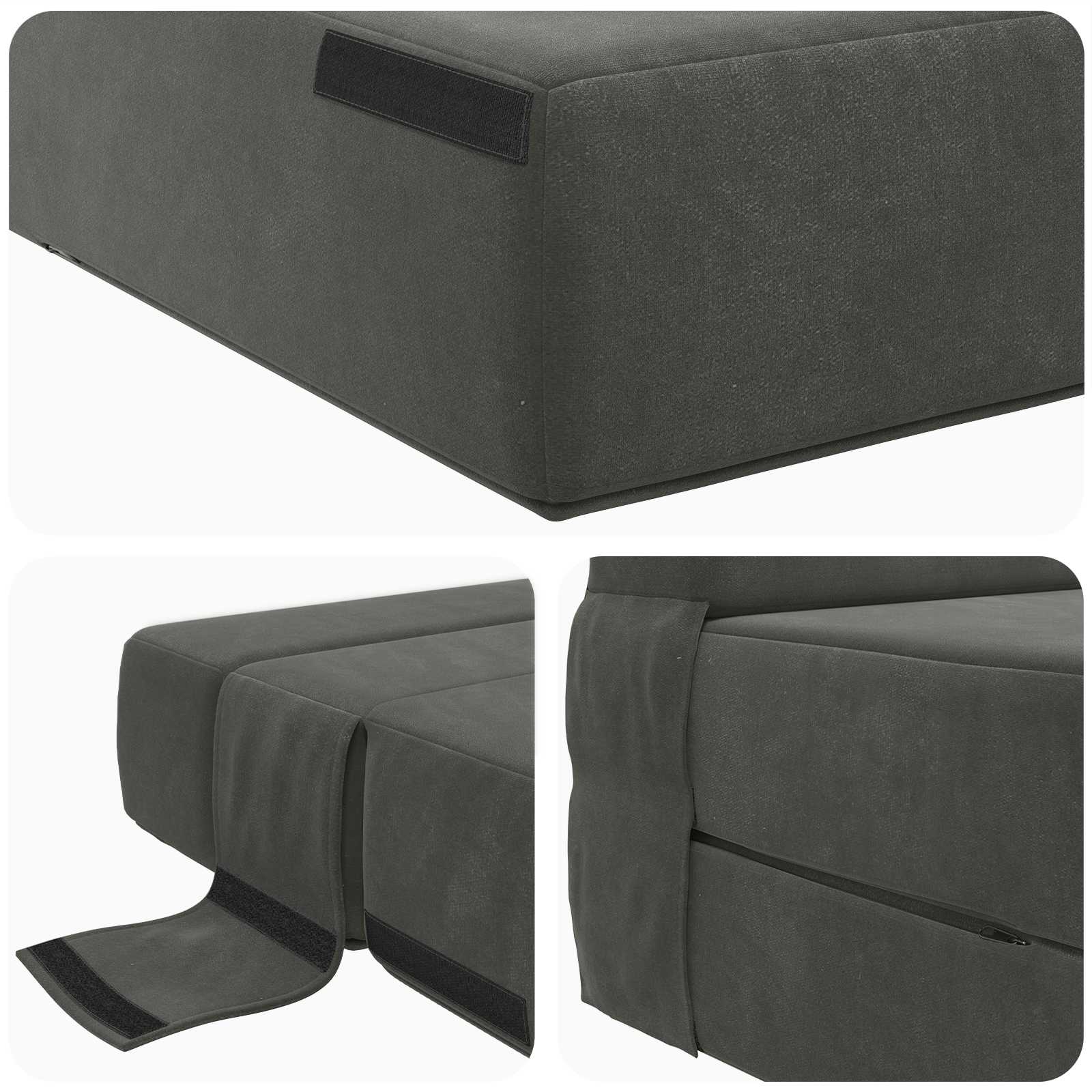 Sofa na razvlačenje Tamnosiva 70 x 80 x 60 cm Tkanina