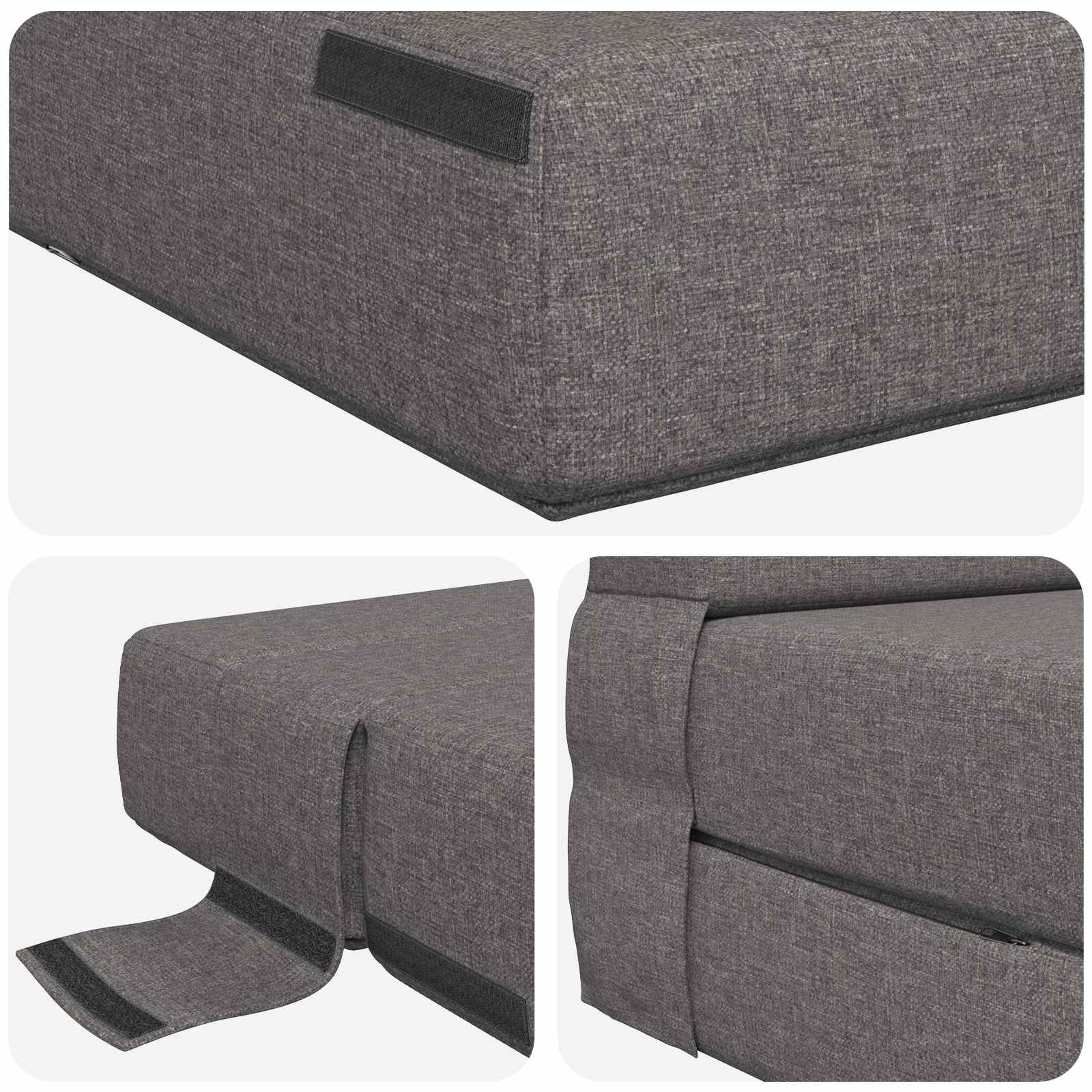 Preklopni madrac za sofu Svjetlosiva 100 x 80 x 60 cm Tkanina