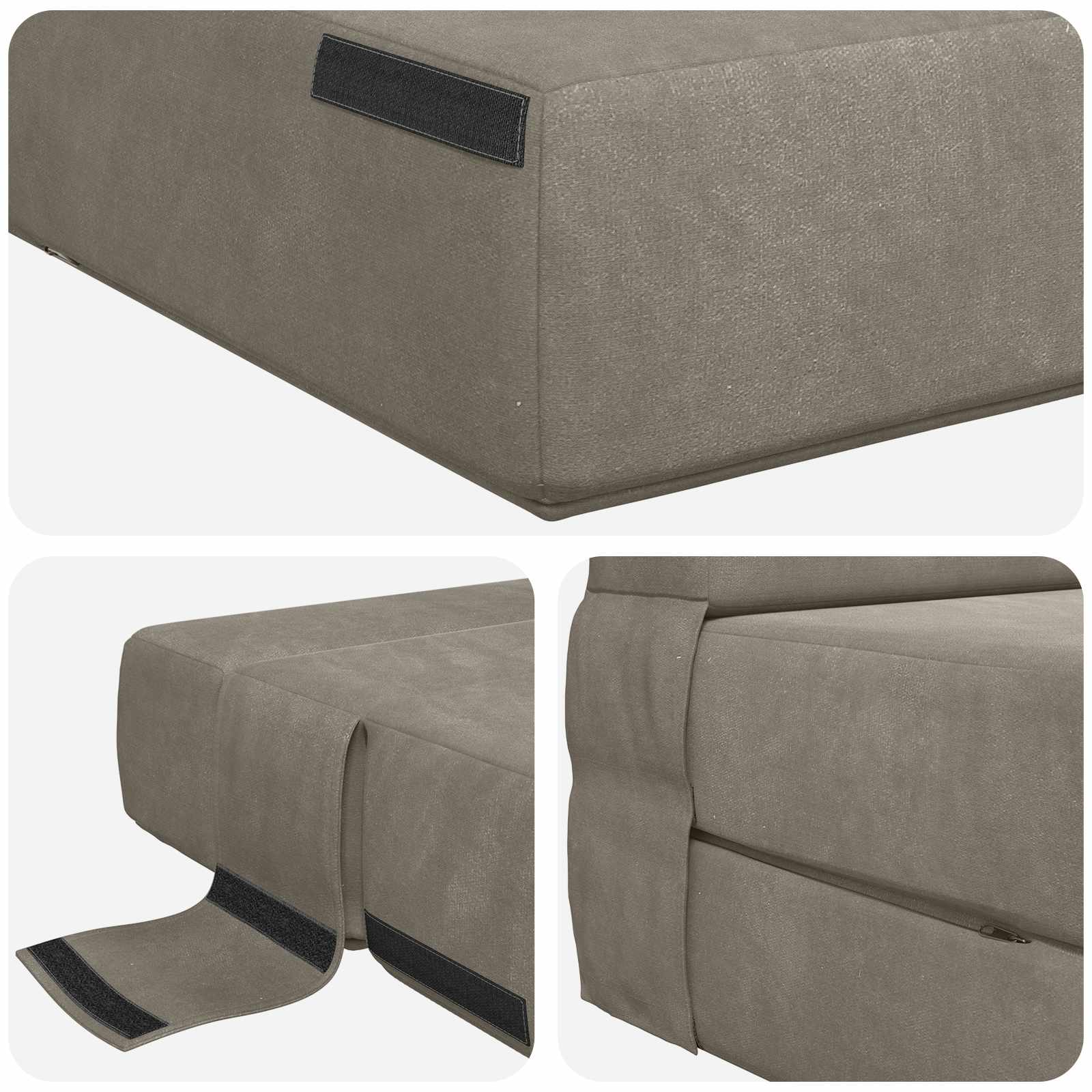 Preklopni madrac za sofu Svjetlosiva 100 x 80 x 60 cm Tkanina