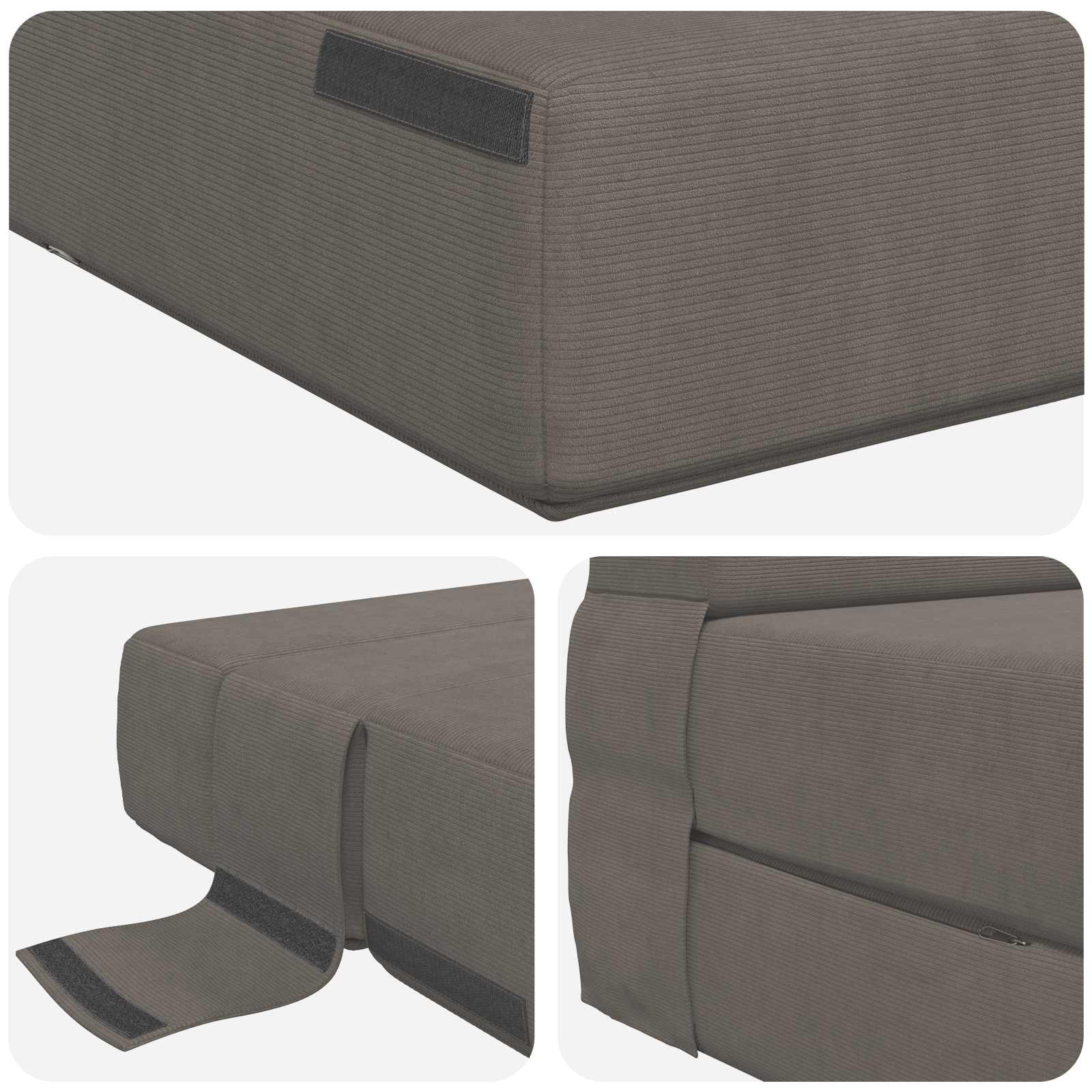 Preklopni madrac za sofu Svjetlosiva 100 x 80 x 60 cm Tkanina